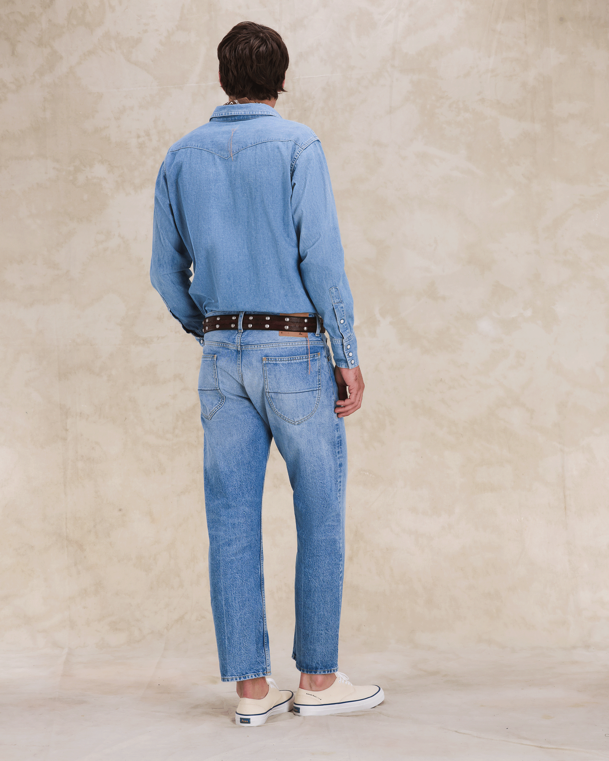 944 Jason Denim 5-pocket High-waisted Bleach Wash