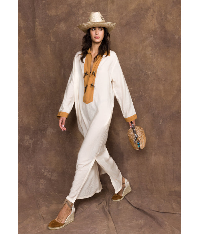 Adish Cotton Bi-Color Dress