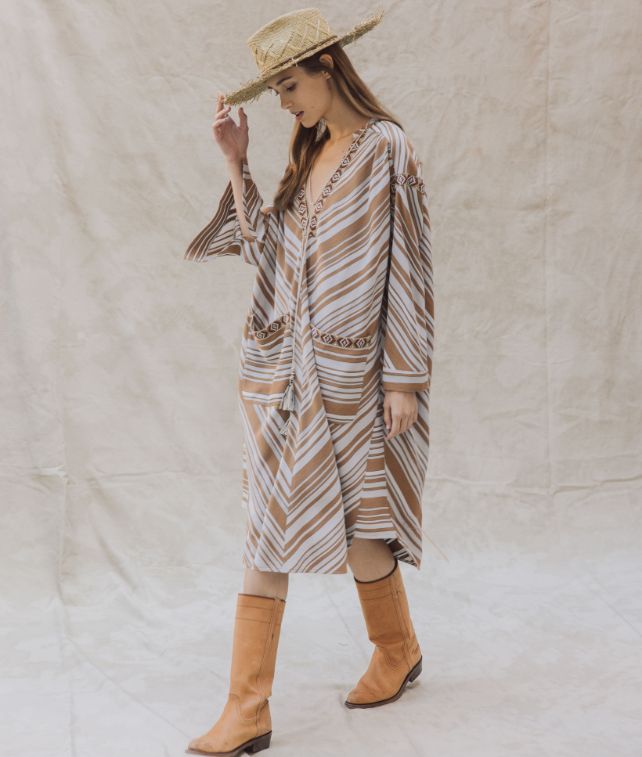 Afsar Geometrical Print Midi Dress