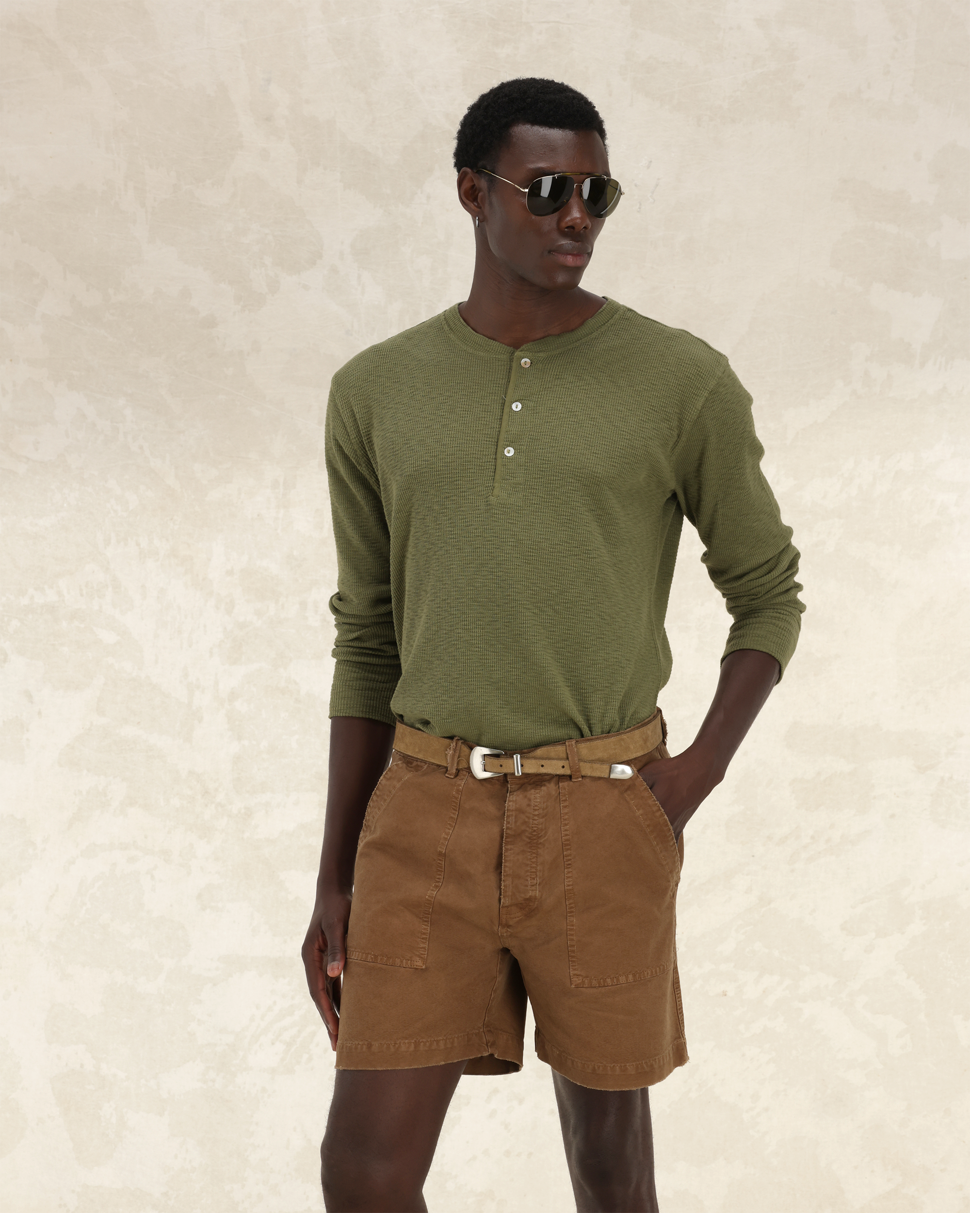 Amish Knit Henley Waffle