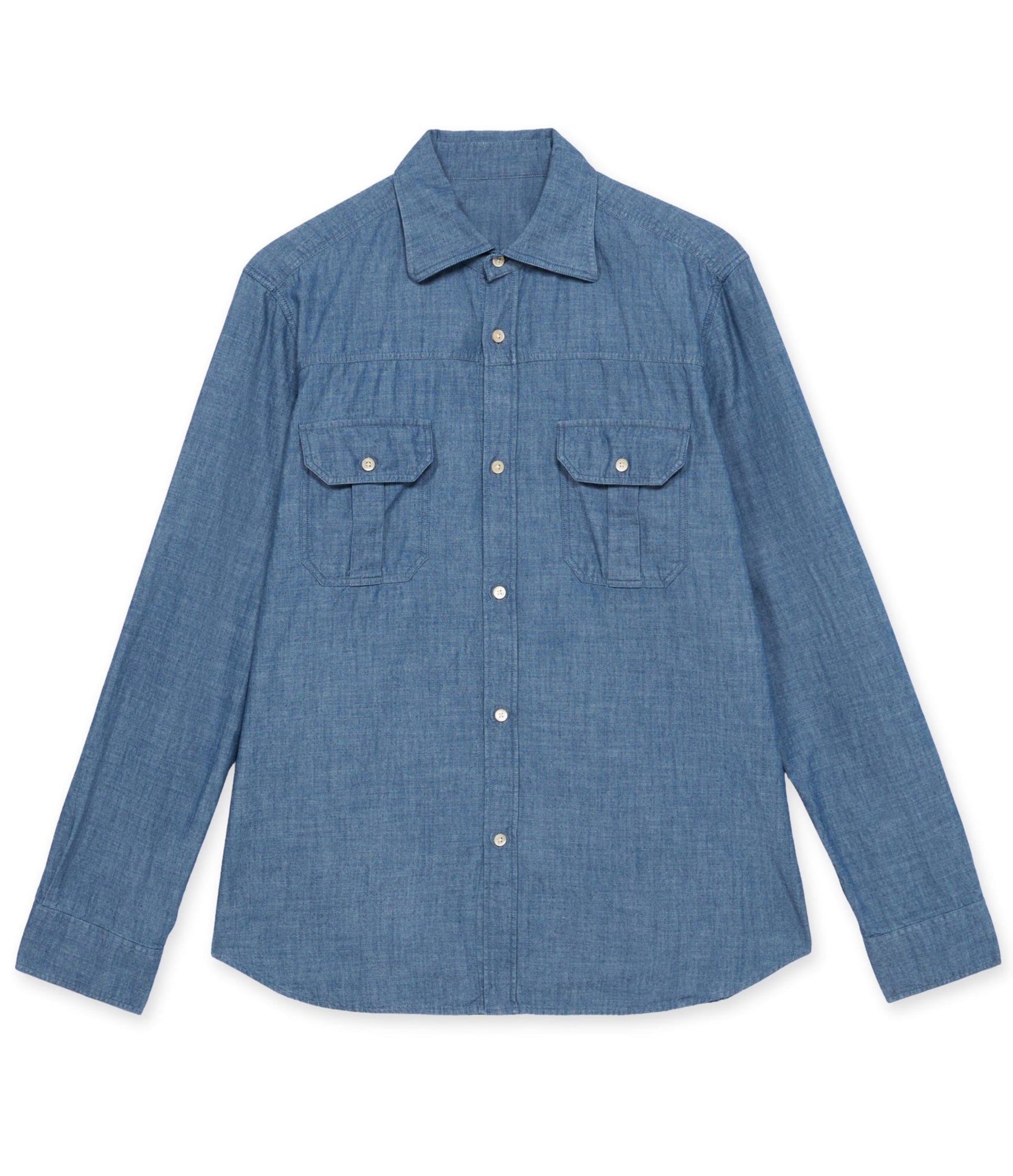 Amleto Shirt Denim With Patch Pockets