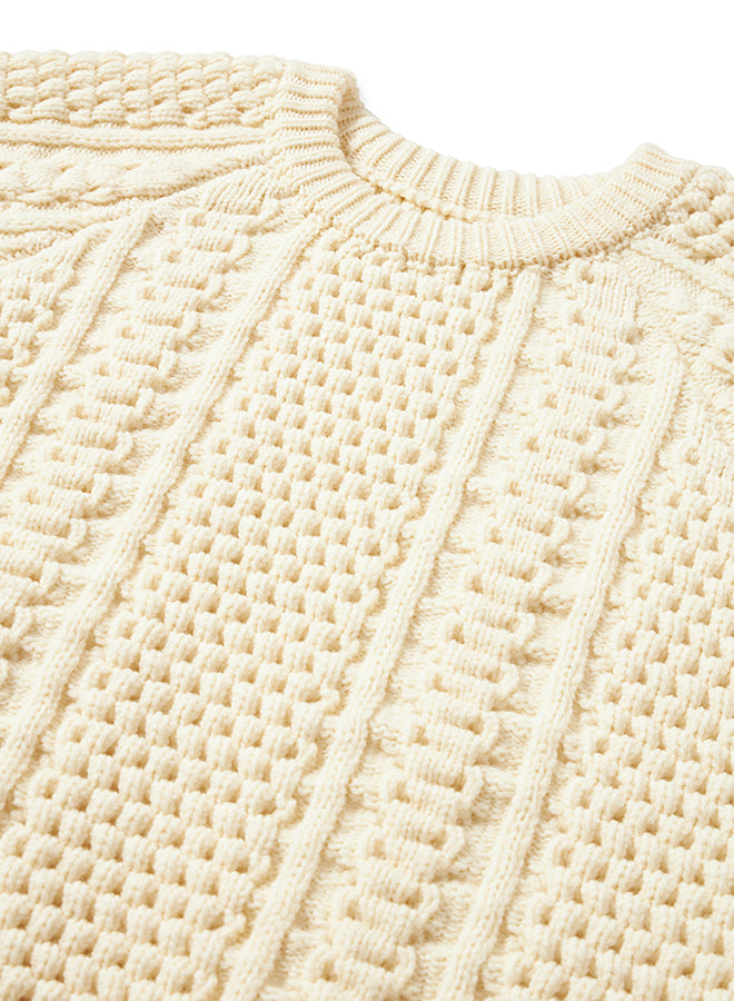 Aston Cable Knit Wool Crewneck Sweater
