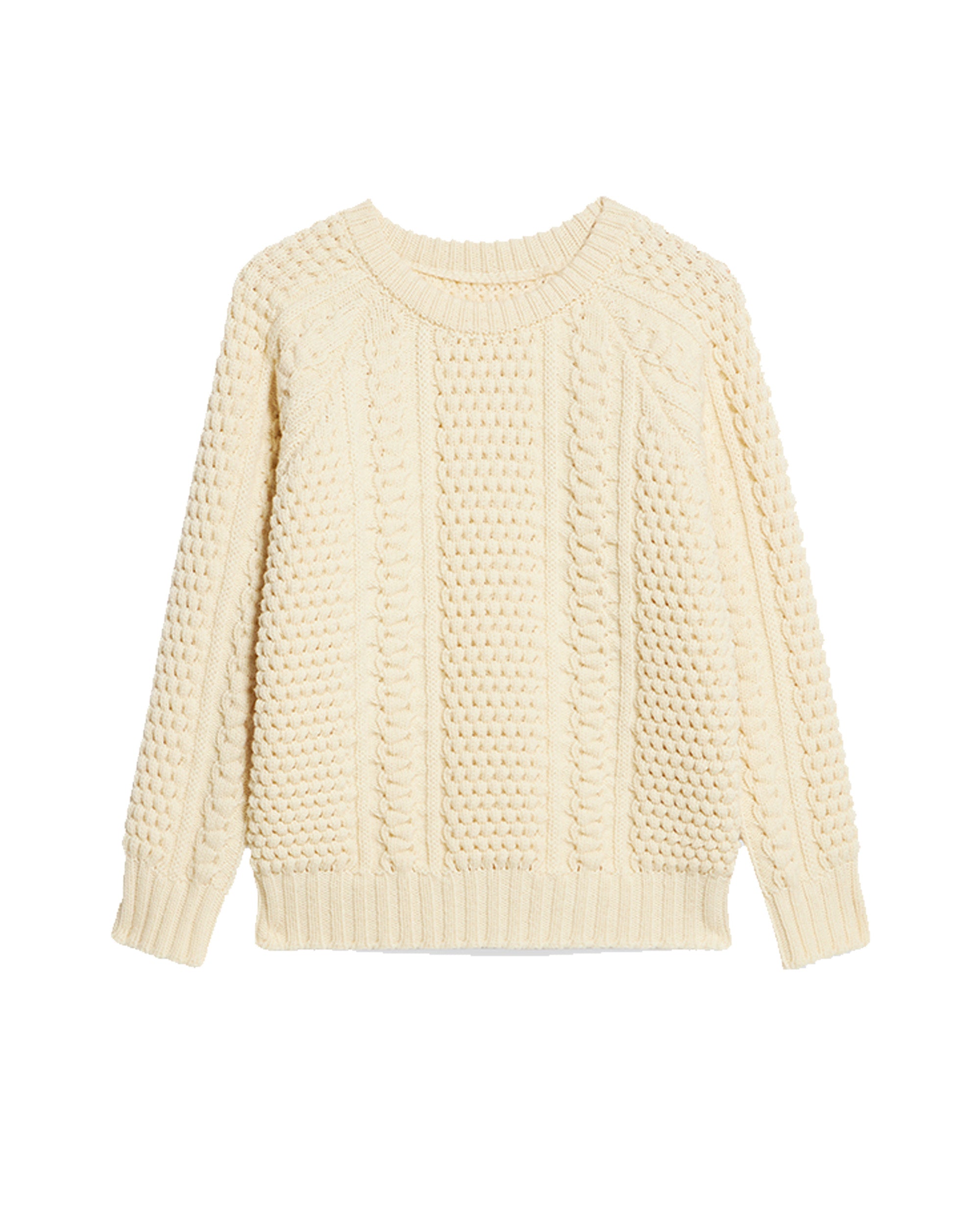 Aston Cable Knit Wool Crewneck Sweater