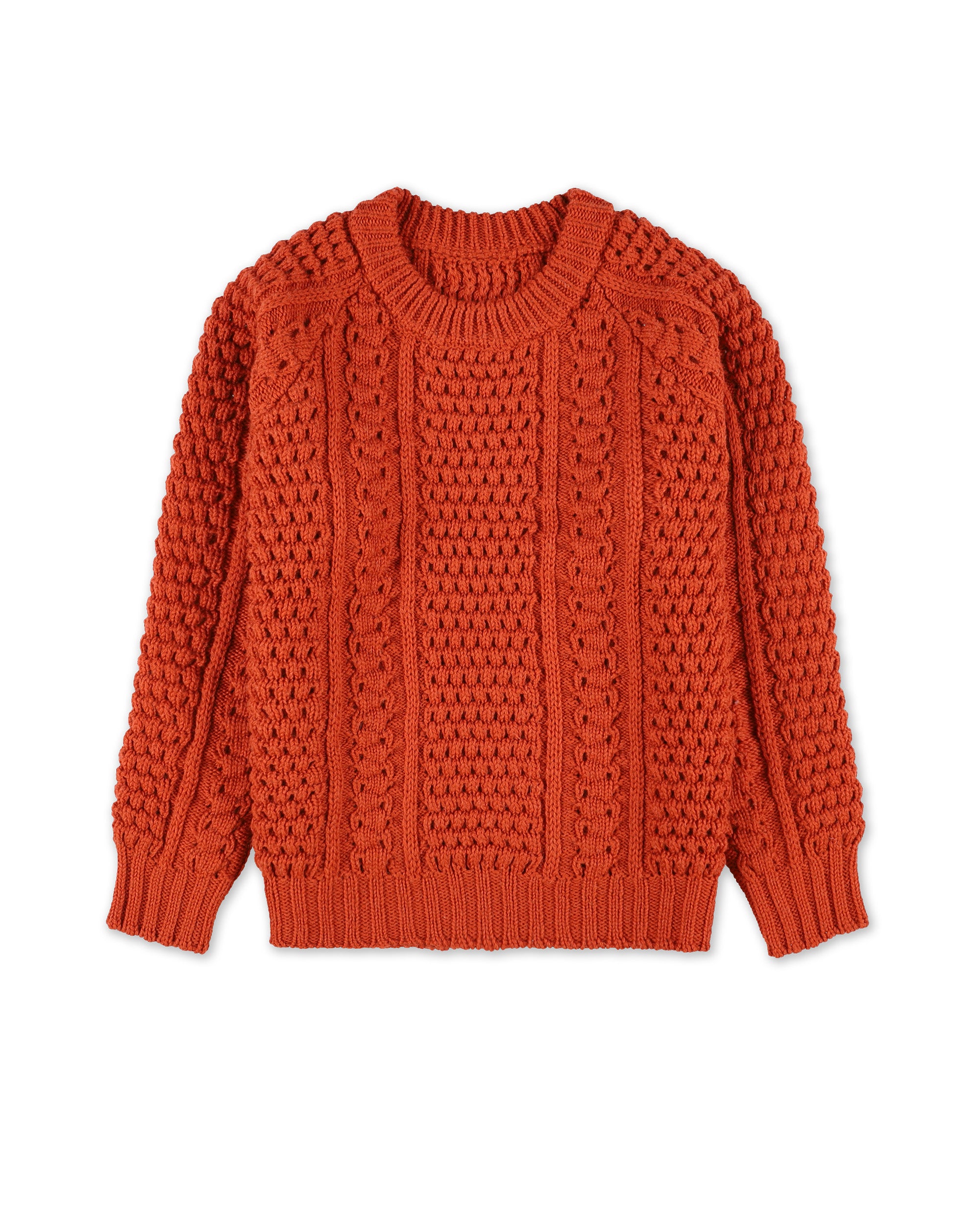 Aston Cable Knit Wool Crewneck Sweater