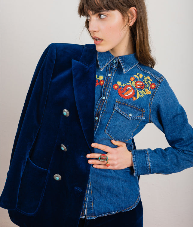 Brigitter Embroidered Denim Shirt