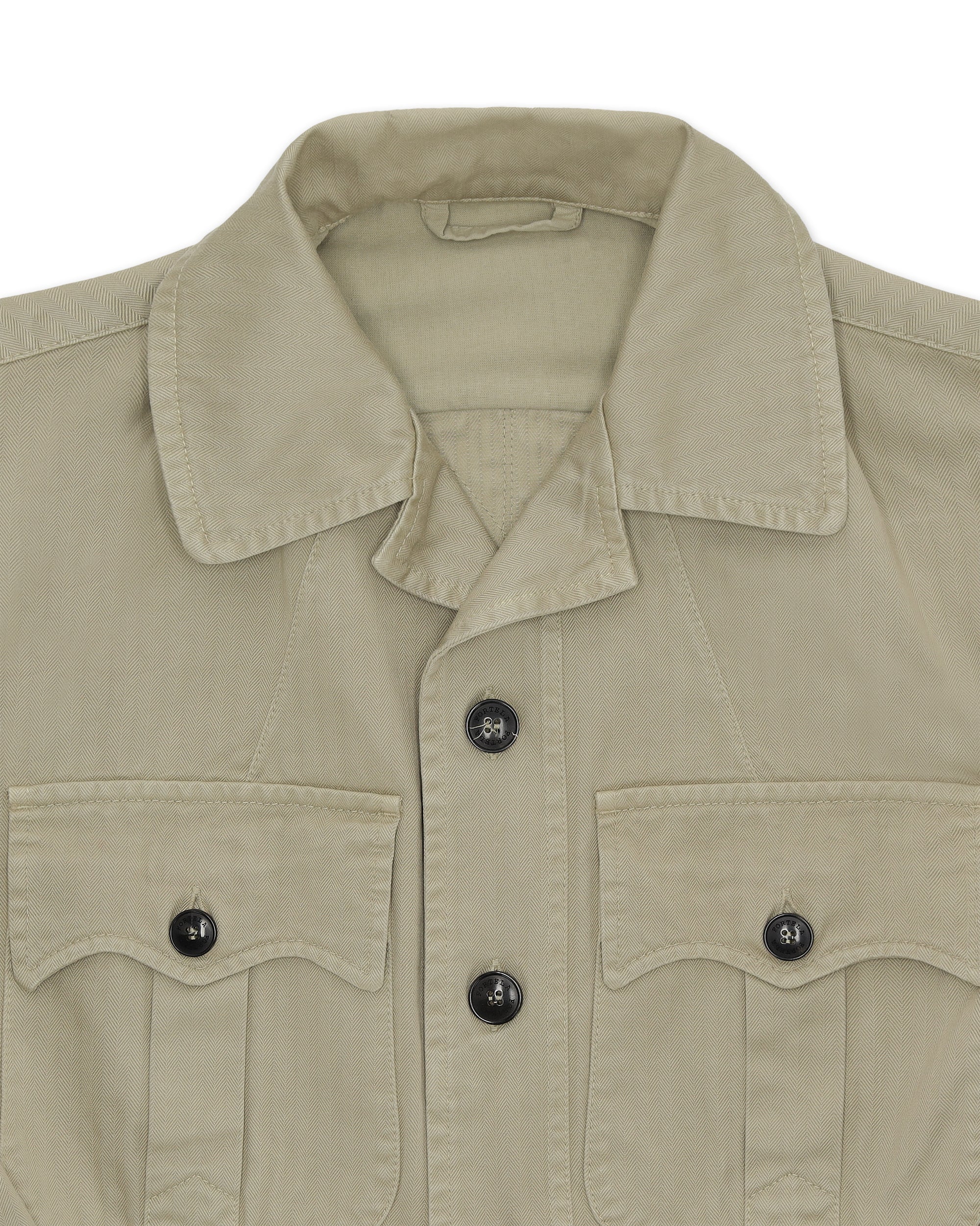Clint Herringbone Cotton Saharian Jacket