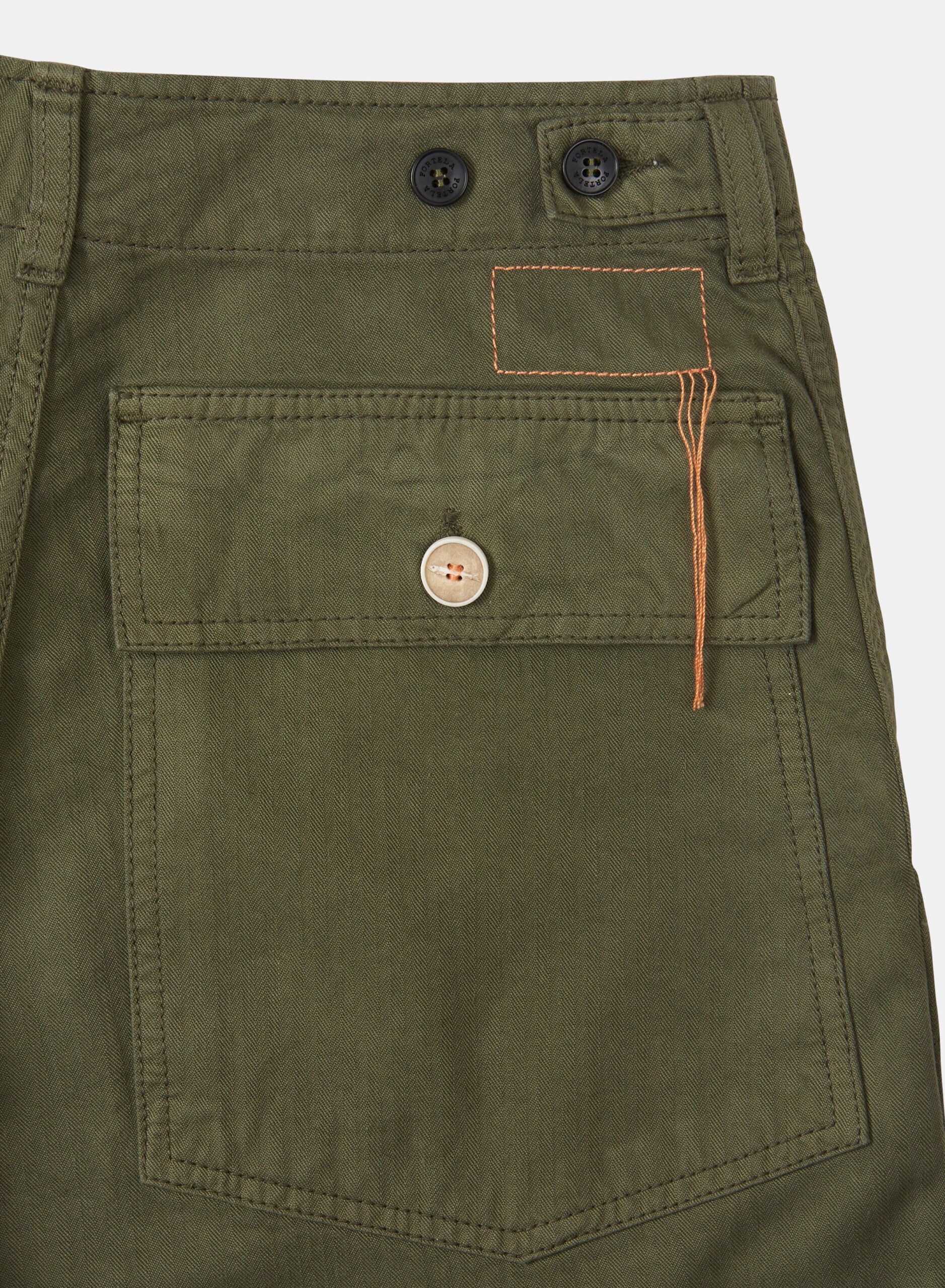Jerryt Pantaloni Fatigue In Herringbone Di Cotone