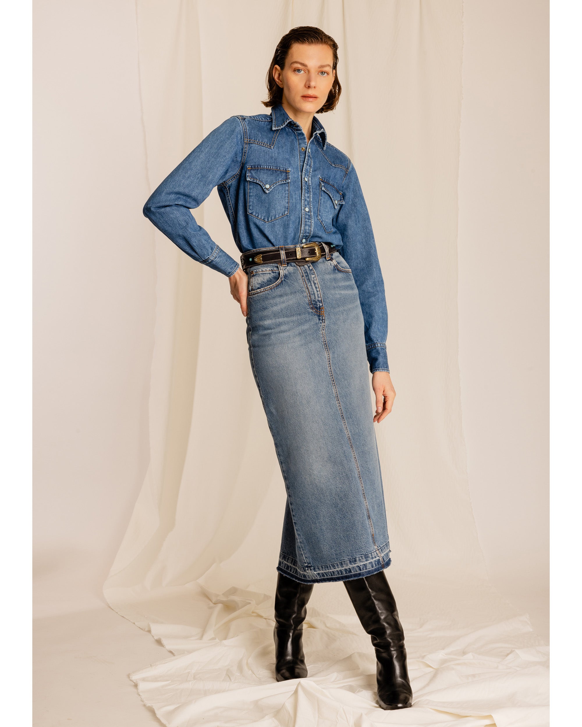 Jorgy Denim Skirt Stone Wash