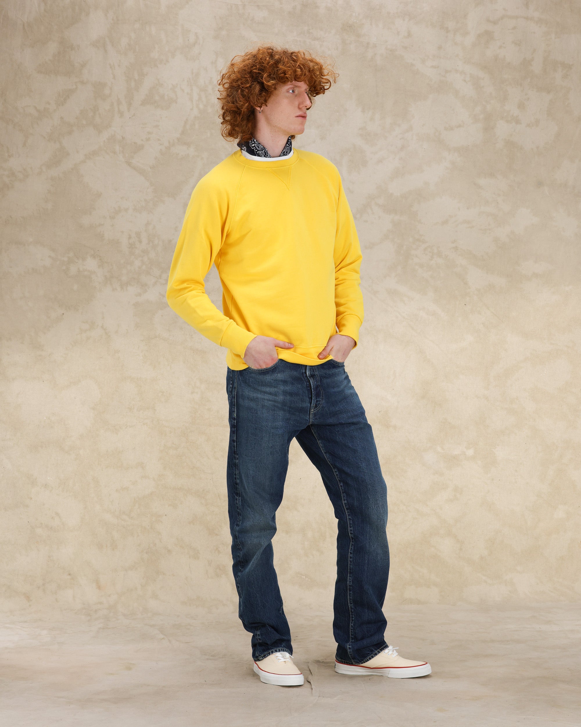 Harvard Felpa Girocollo in Jersey Garzato con taglio Raglan