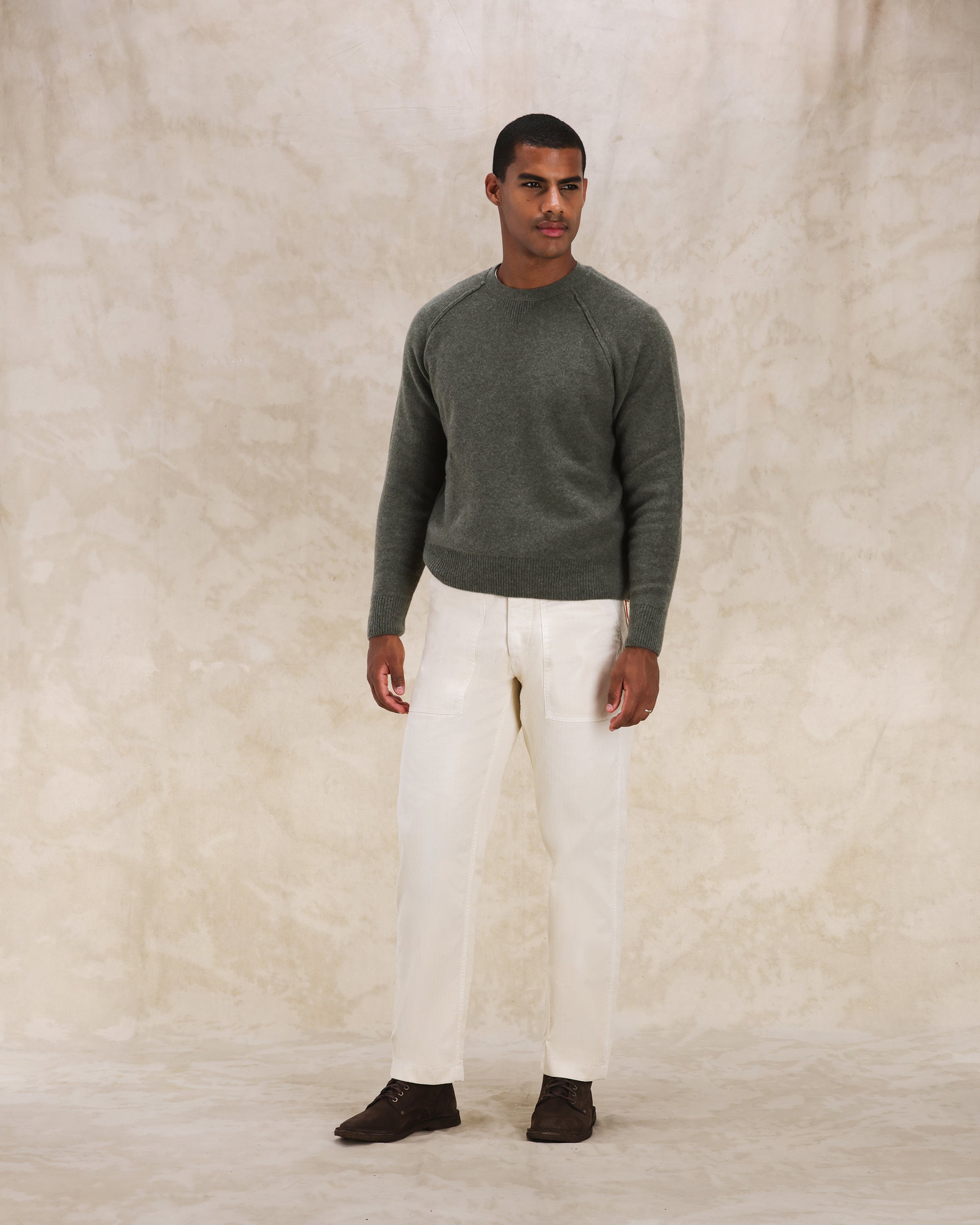 Harvard Sweater Crewneck Wool Raglan Sleeves