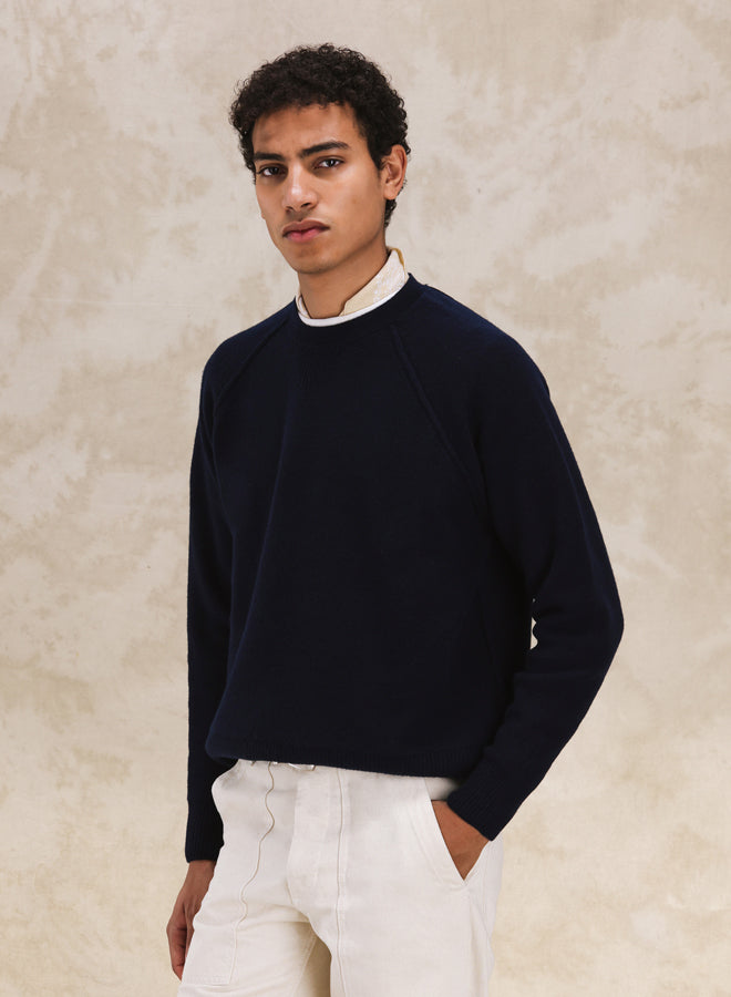 Harvard Sweater Crewneck Wool Raglan Sleeves