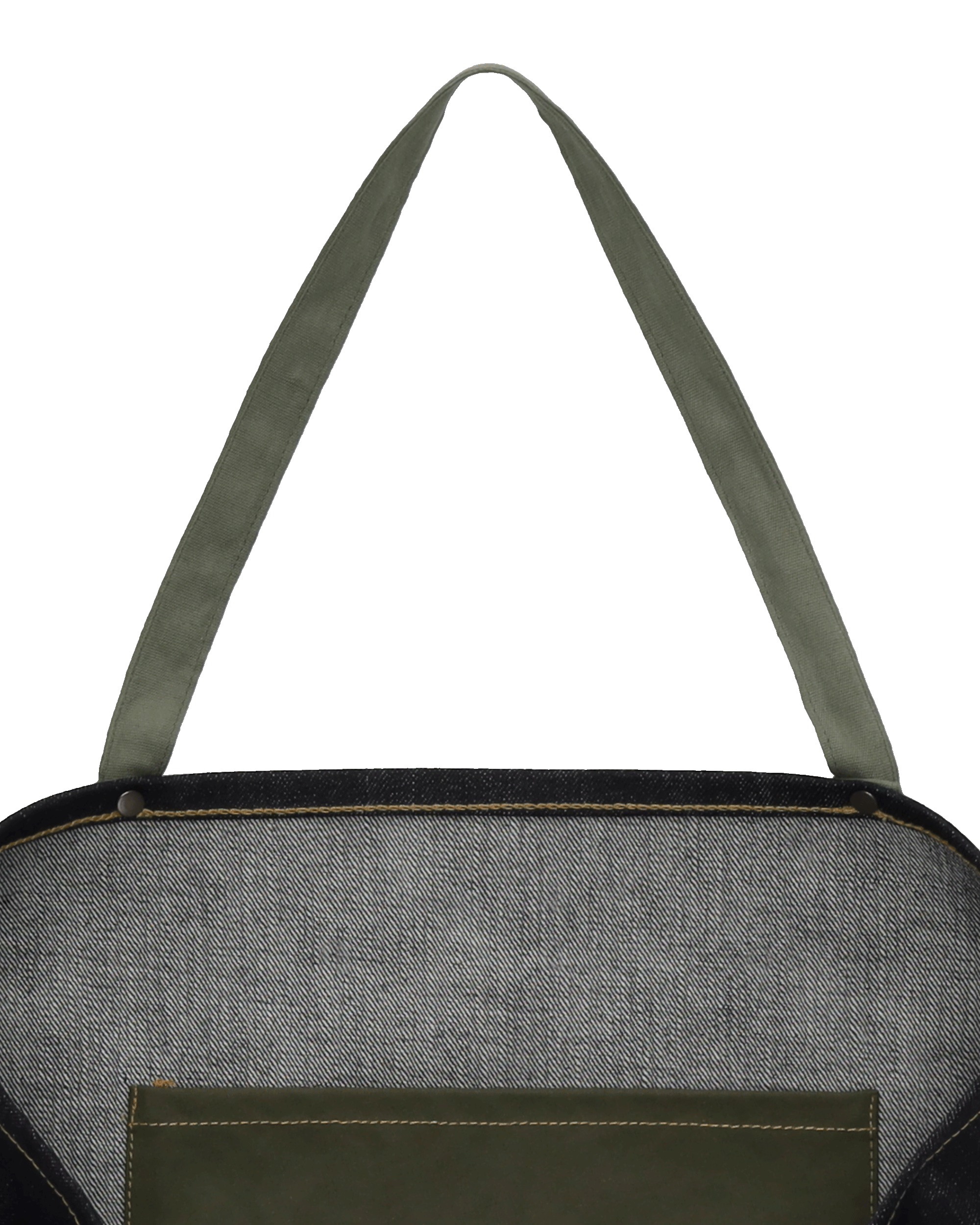 Hook Borsa In Denim Cimosato Indigo Rinse