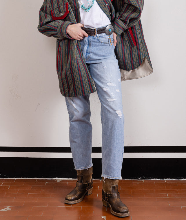 Juliettej 5-pocket Denim Trousers Bleach Wash