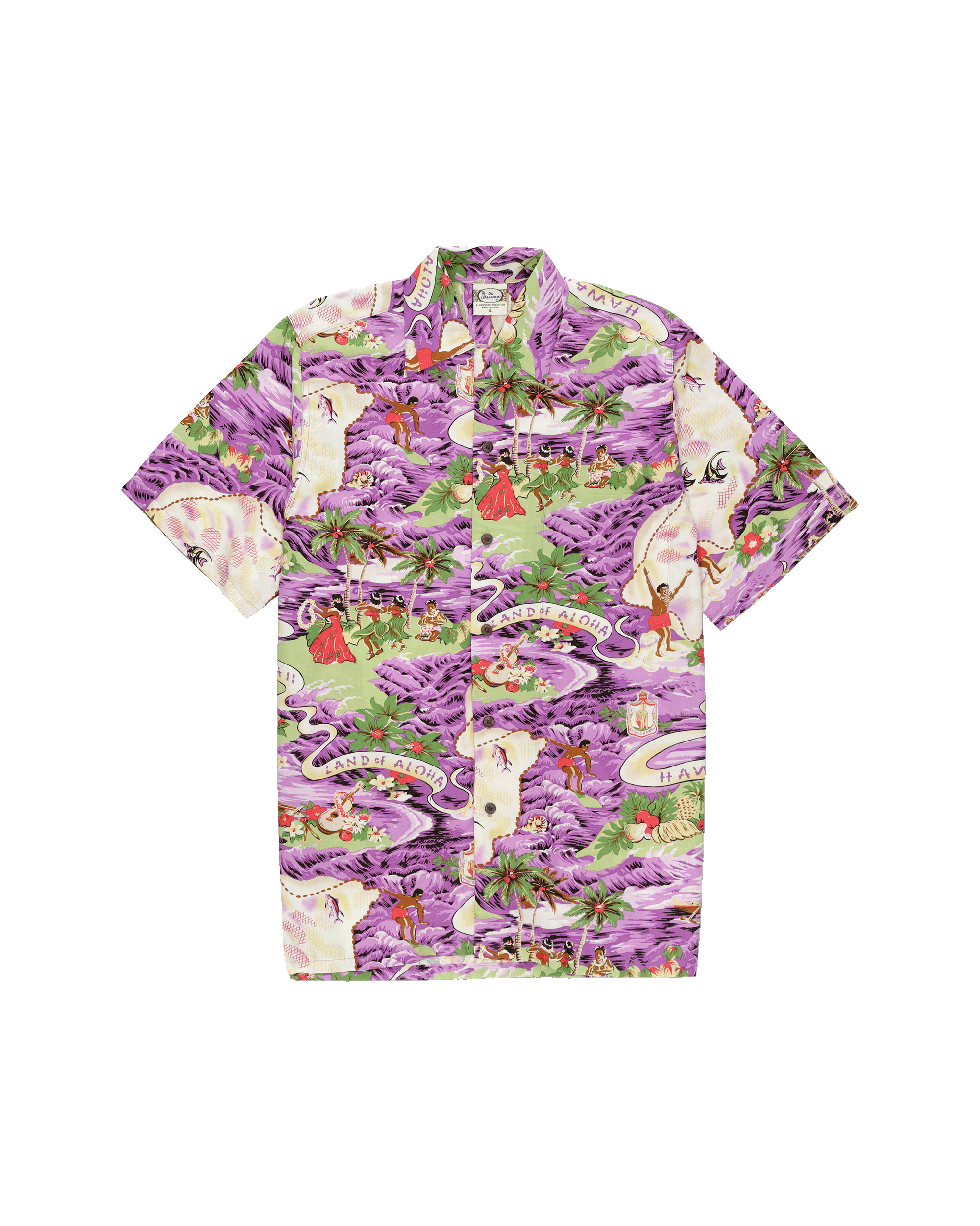 Landofaloha Printed Cotton Short Sleeve Shirt