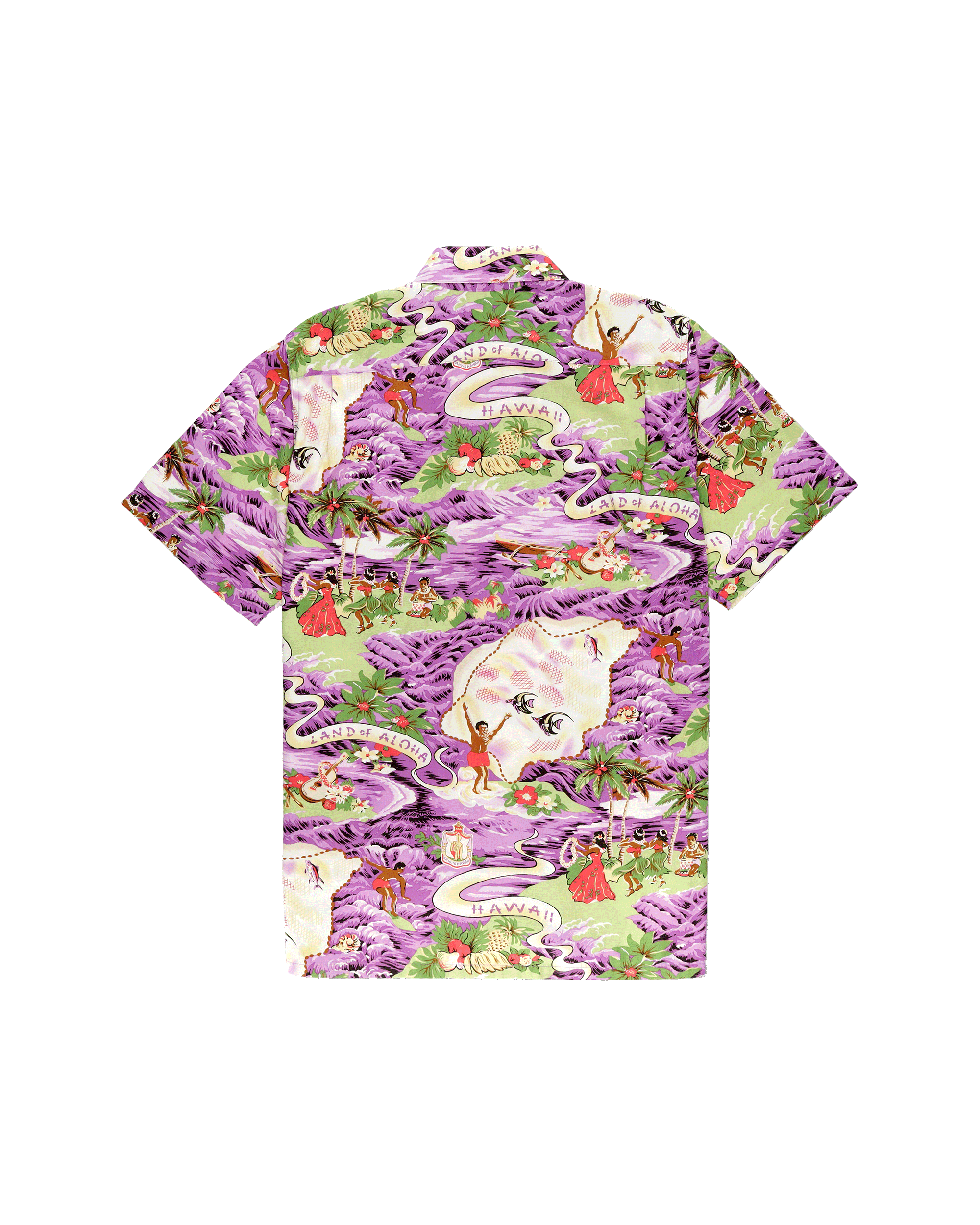 Landofaloha Printed Cotton Short Sleeve Shirt