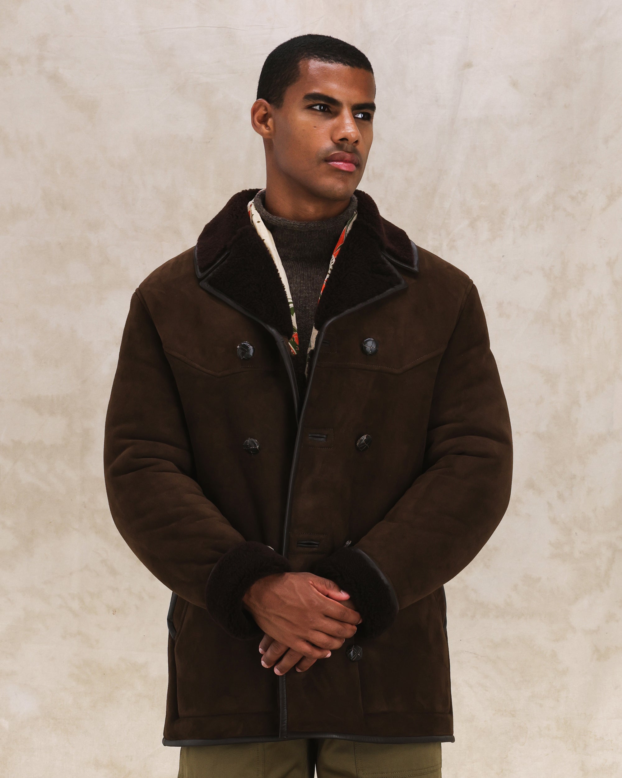 Lemans Coat Double-breasted Shearling