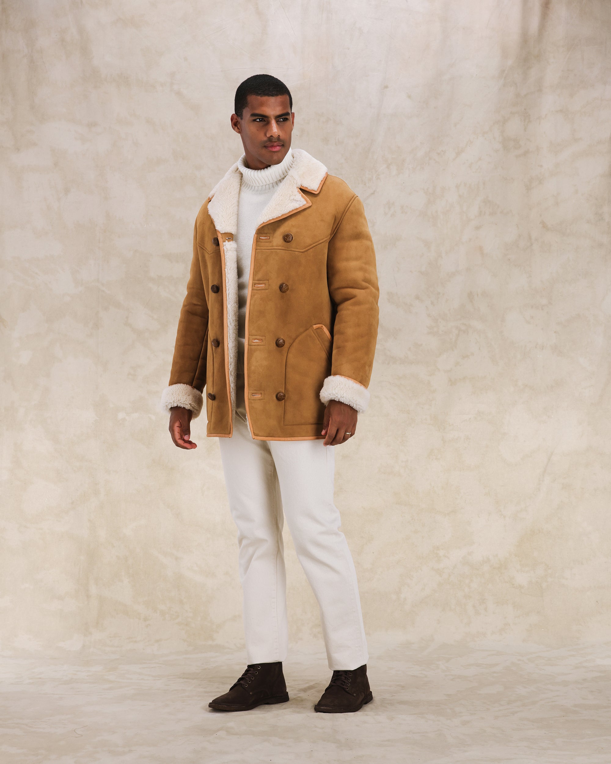 Lemans Coat Double-breasted Shearling
