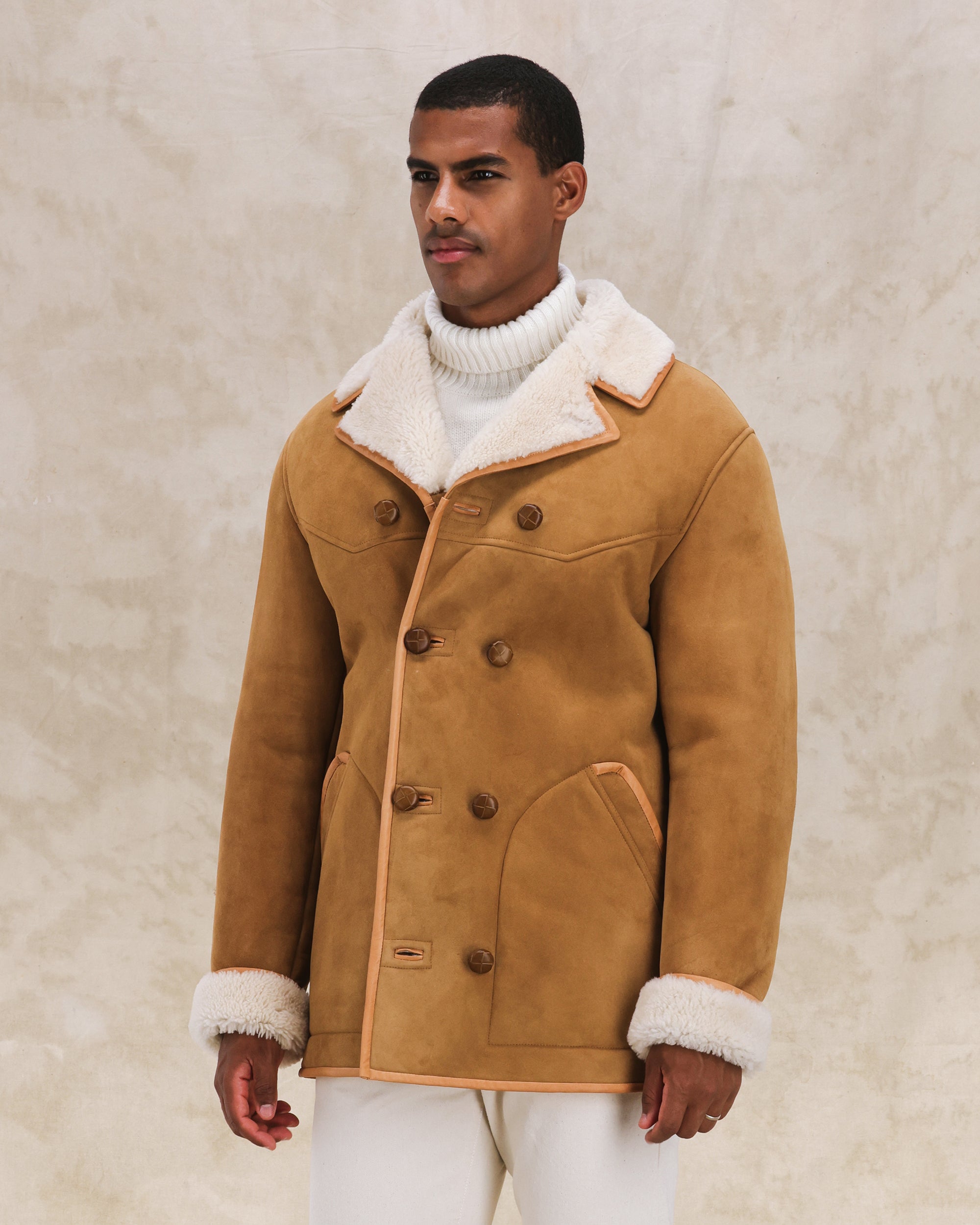 Lemans Coat Double-breasted Shearling