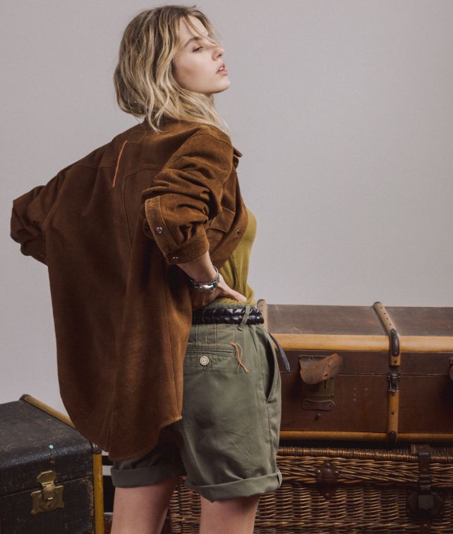 Linda Overshirt Suede Leather