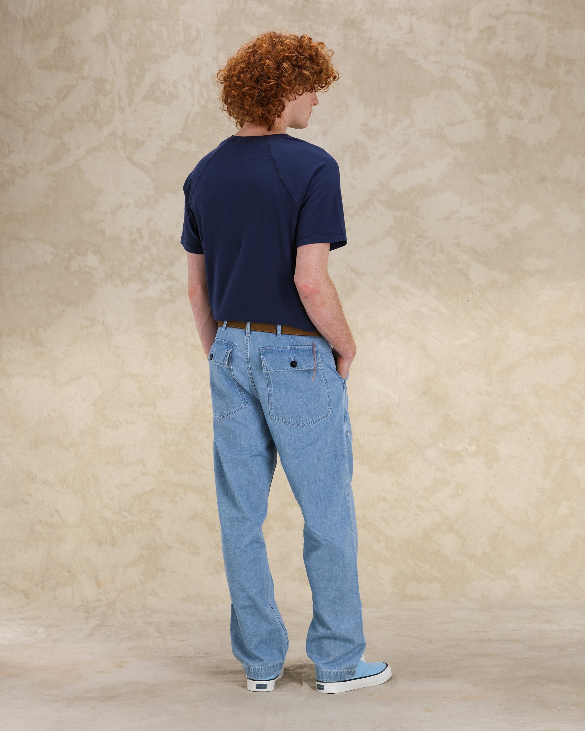 Newfatigue Pantaloni in Denim Bleach Wash