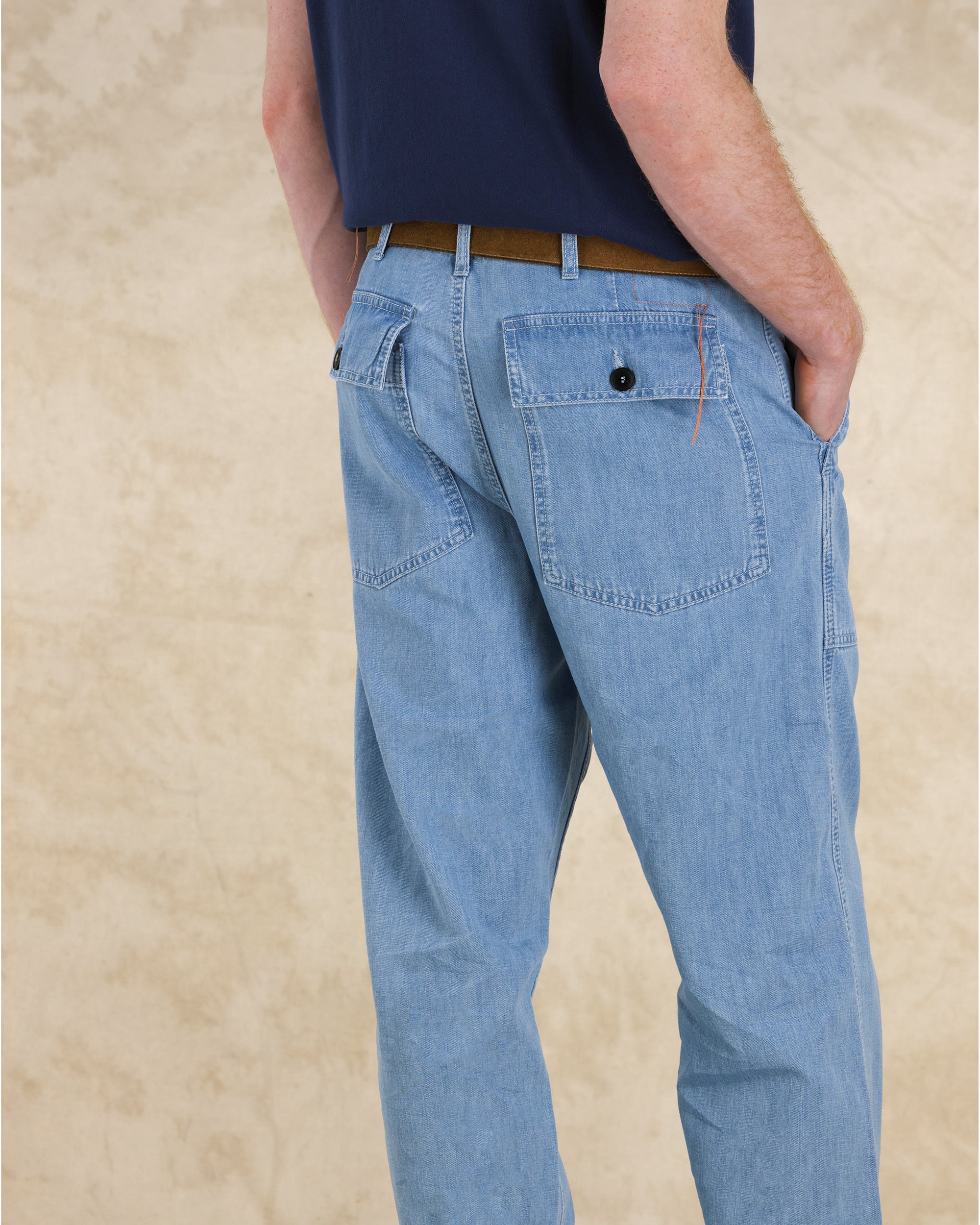 Newfatigue Pantaloni in Denim Bleach Wash