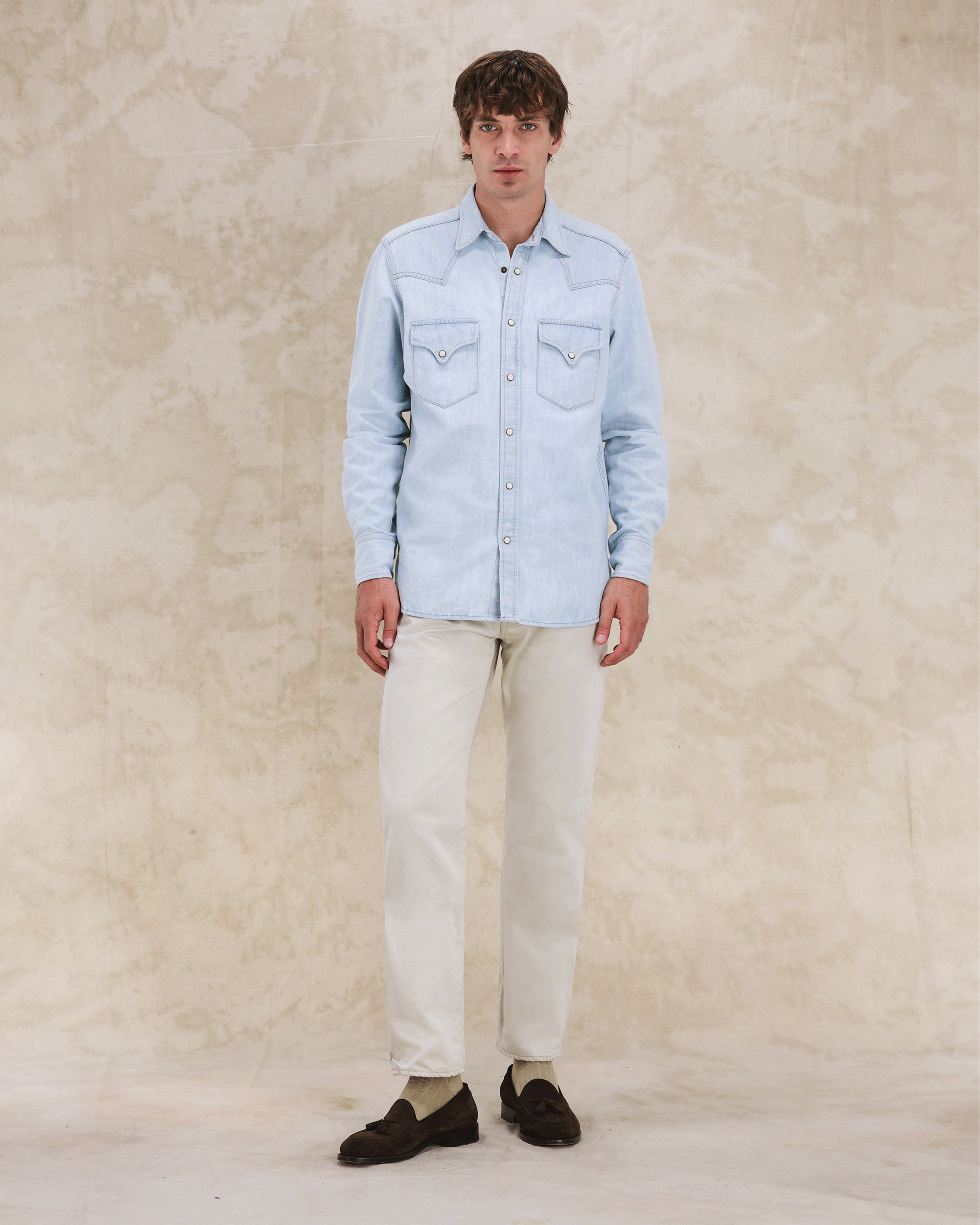Ntex Texan Denim Shirt Bleach Wash