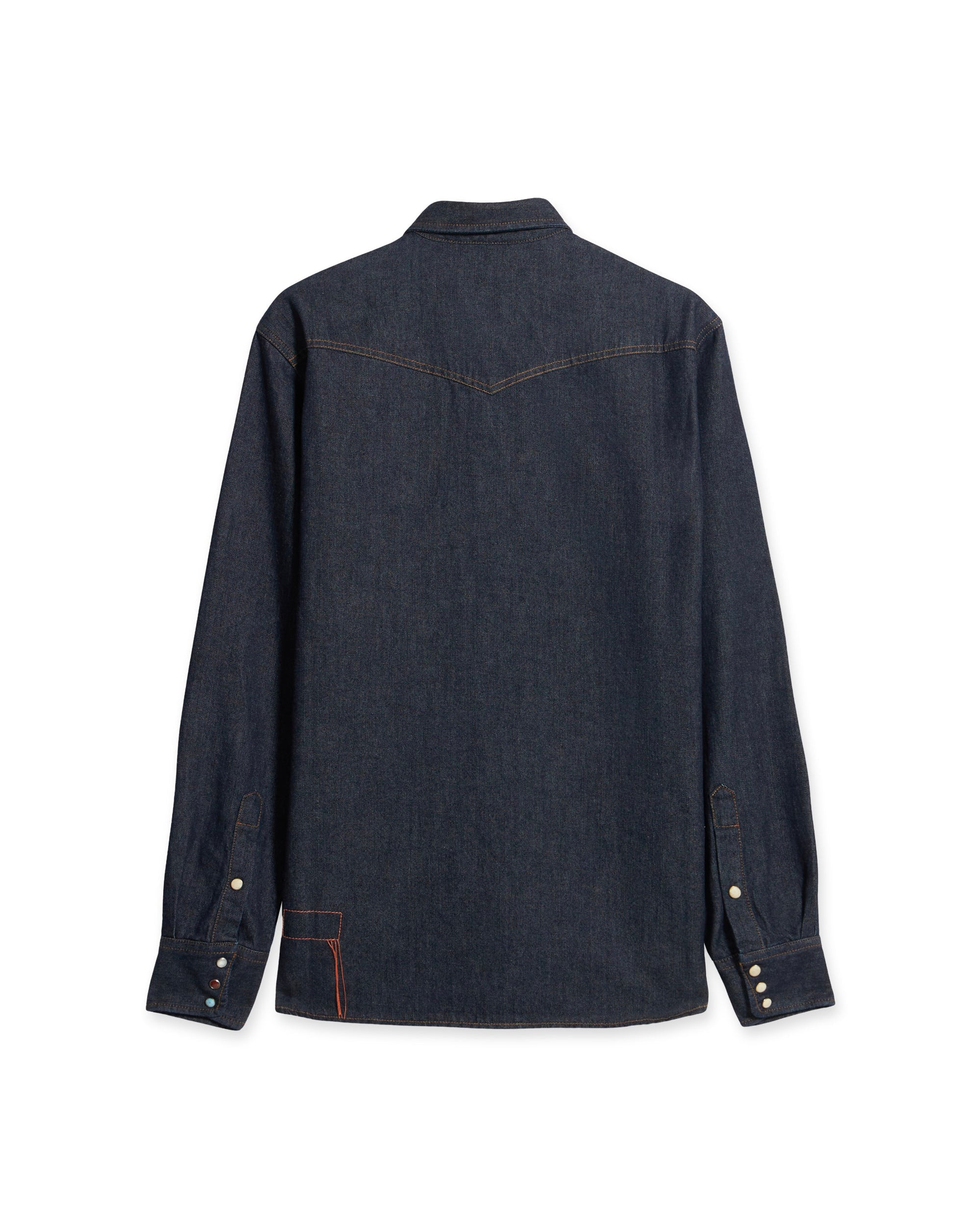 Ntex Camicia Texana In Denim Indigo Rinse