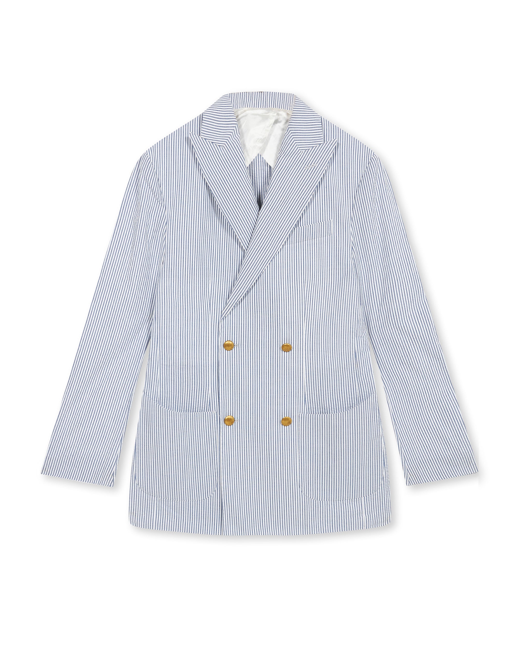 Oscars Seersucker Cotton Double-breasted Jacket