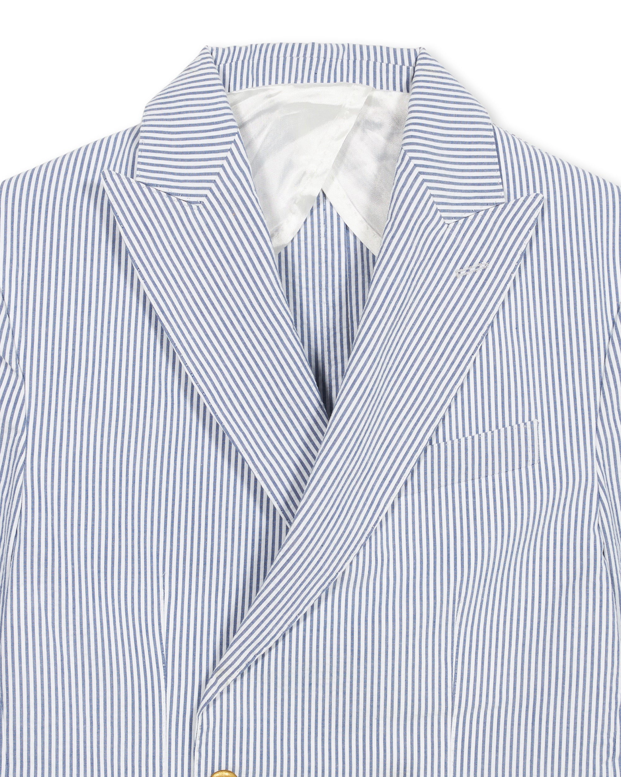 Oscars Seersucker Cotton Double-breasted Jacket