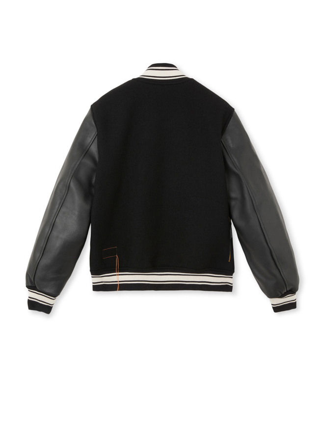 Oxford Wool and Leather Bomber Jacket