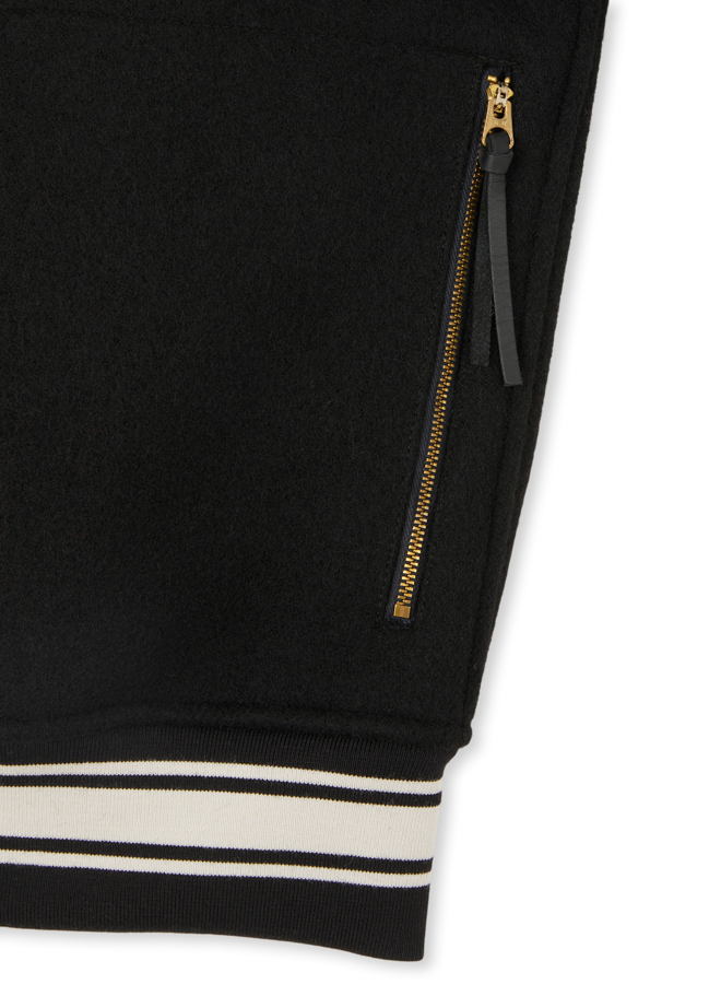 Oxford Wool and Leather Bomber Jacket