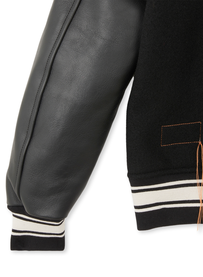 Oxford Wool and Leather Bomber Jacket