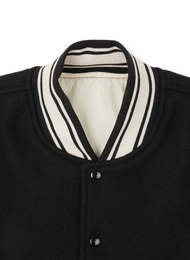 Oxford Wool and Leather Bomber Jacket