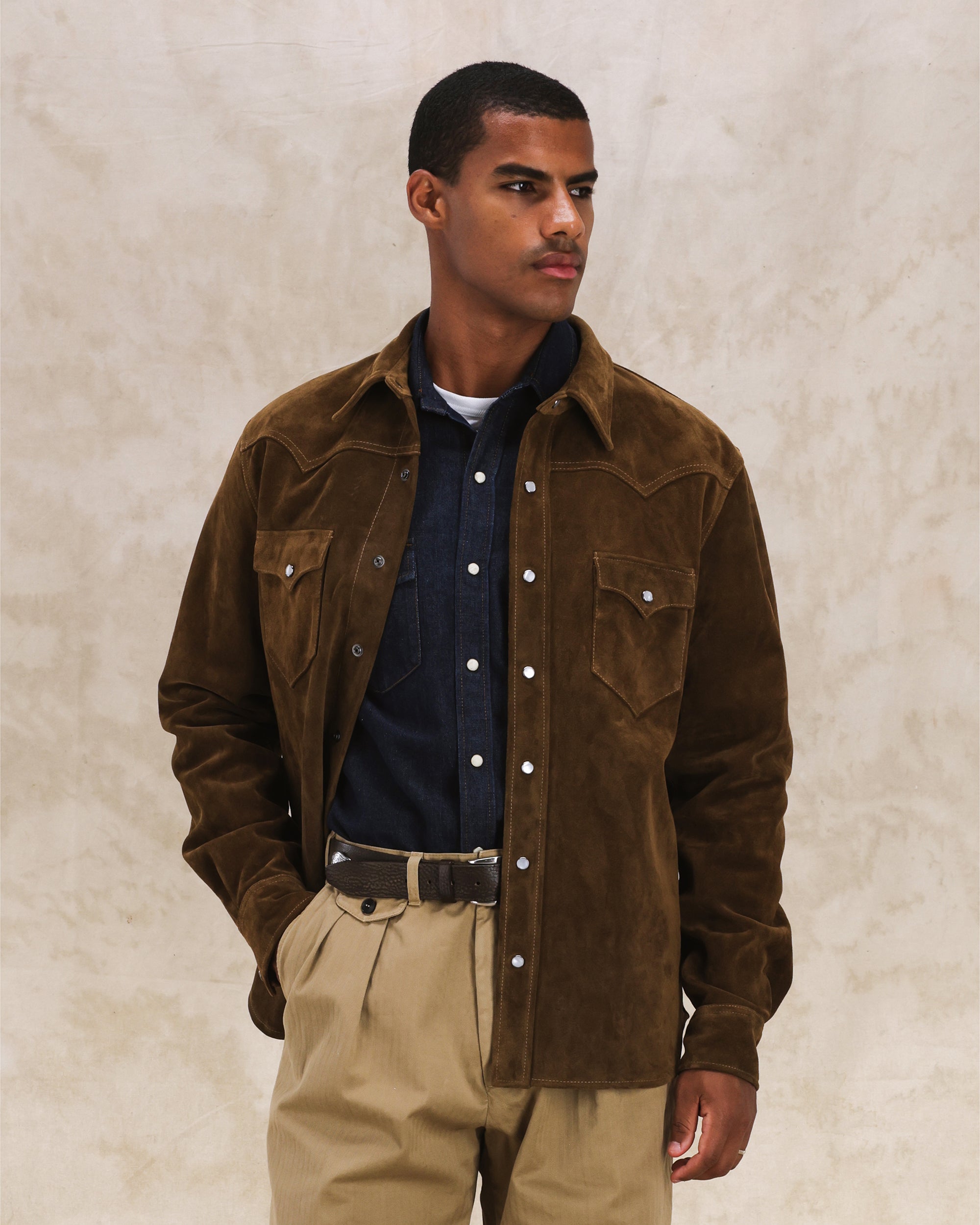Ranch Camicia Texana in Crosta Scamosciata