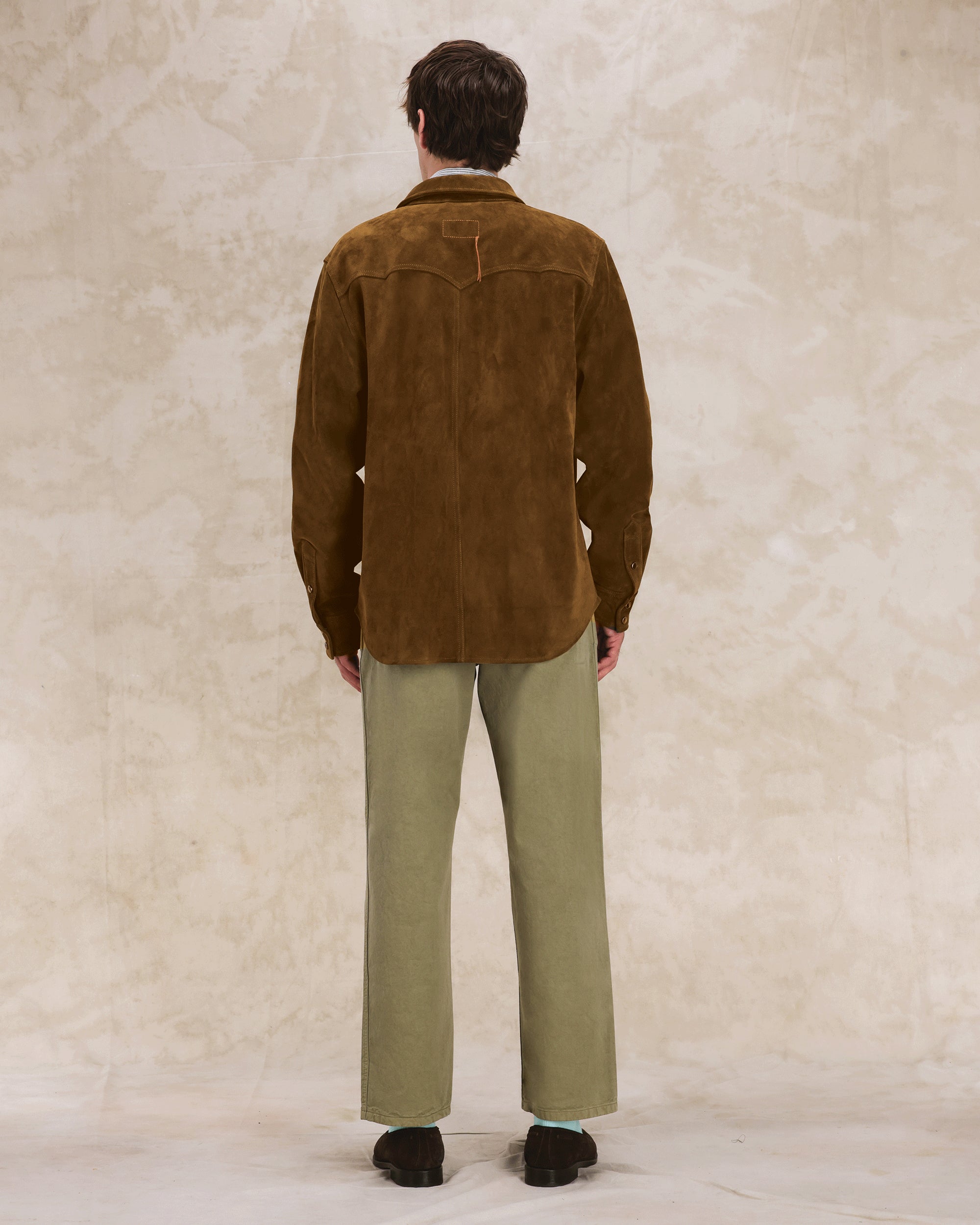 Ranch Texan Shirt in Suede Leather