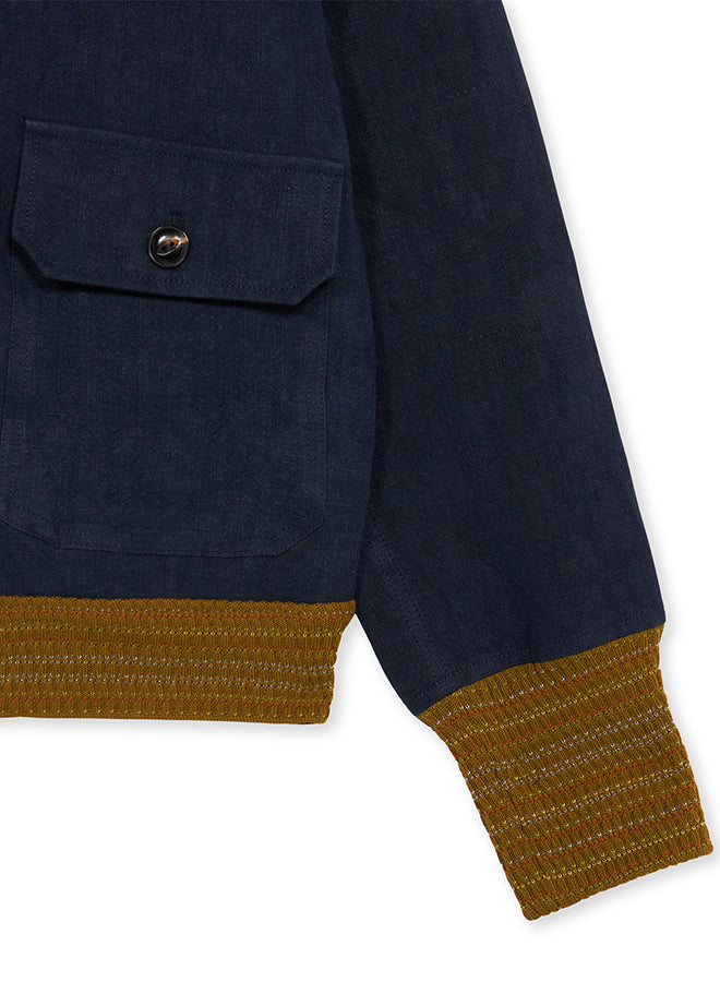 Regan Giacca Bomber in Canapa/Lino