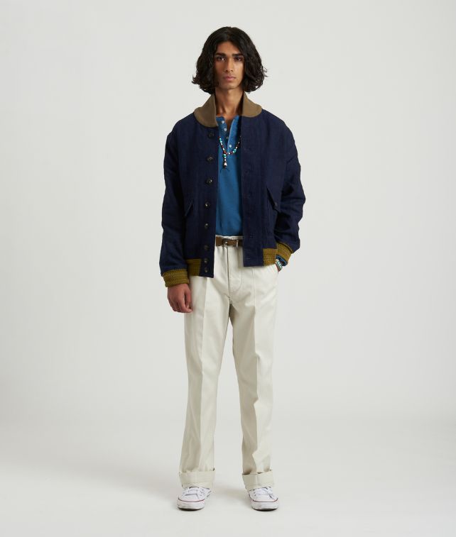 Regan Giacca Bomber in Canapa/Lino