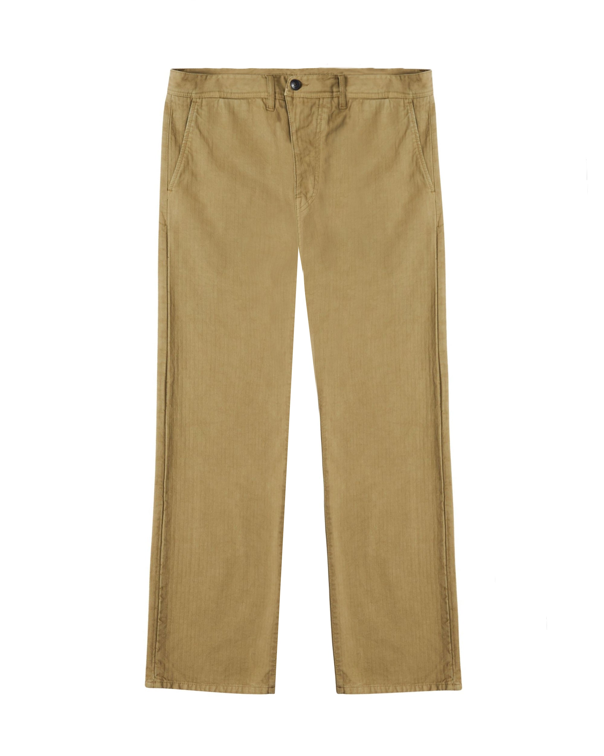Reno Pantaloni In Herringbone di Cotone