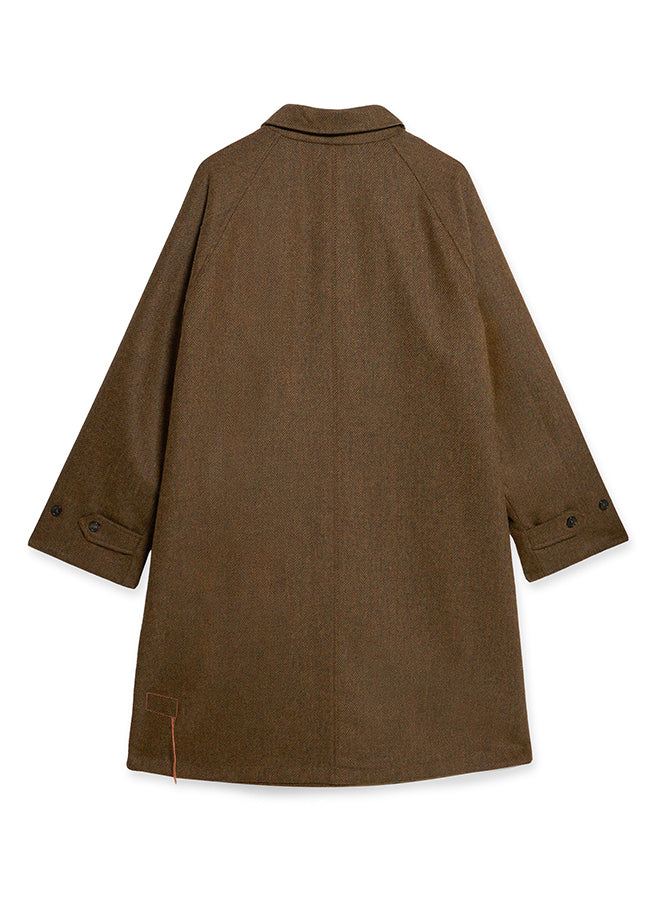 Stanford Herringbone Wool Double-Faced Single-breasted Coat
