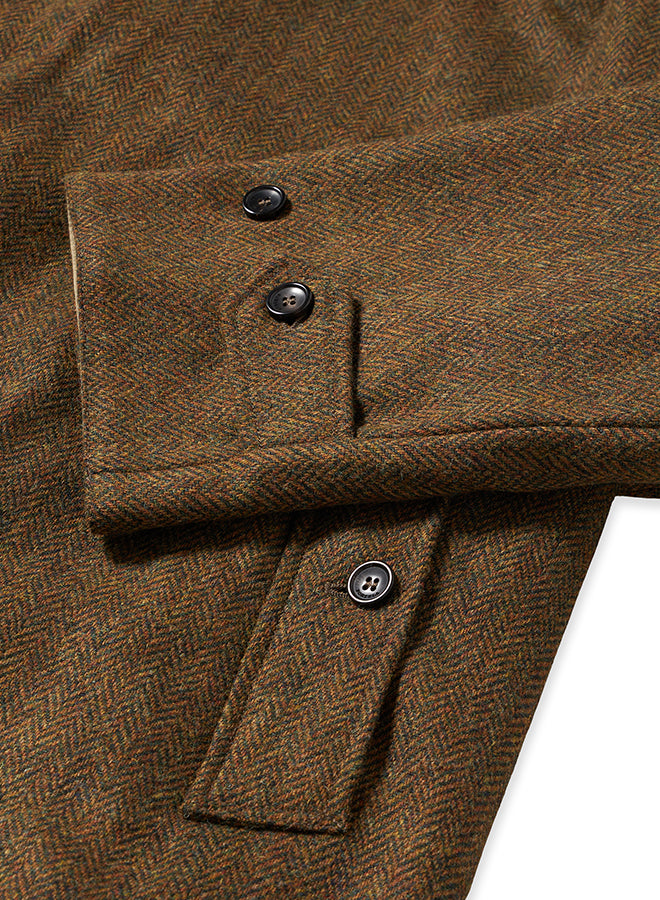 Stanford Herringbone Wool Double-Faced Single-breasted Coat
