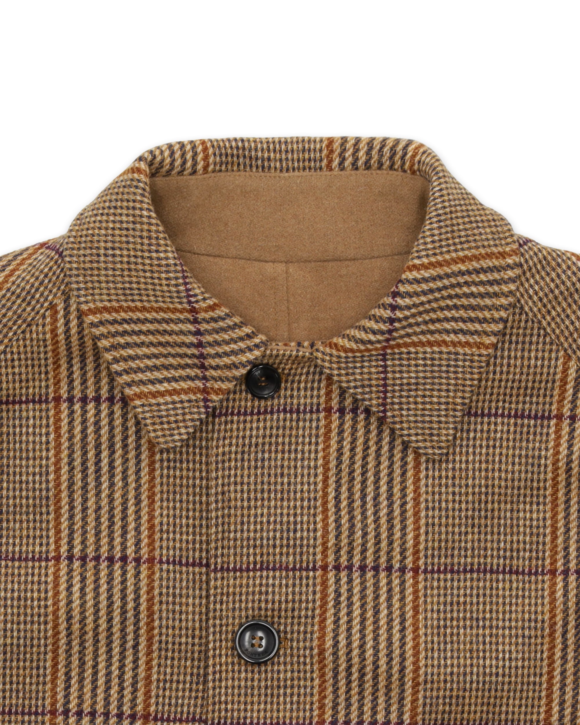 Stanford Check Wool Double-Faced Single-breasted Coat