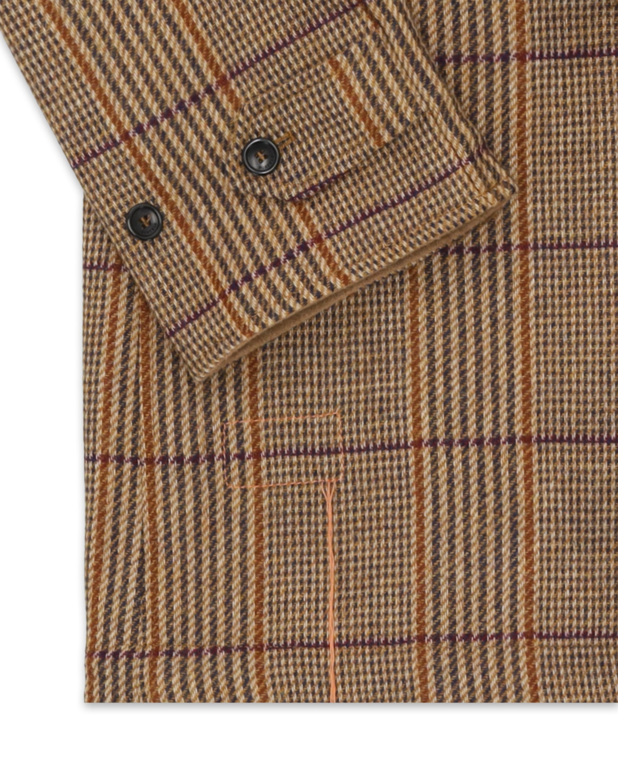 Stanford Check Wool Double-Faced Single-breasted Coat