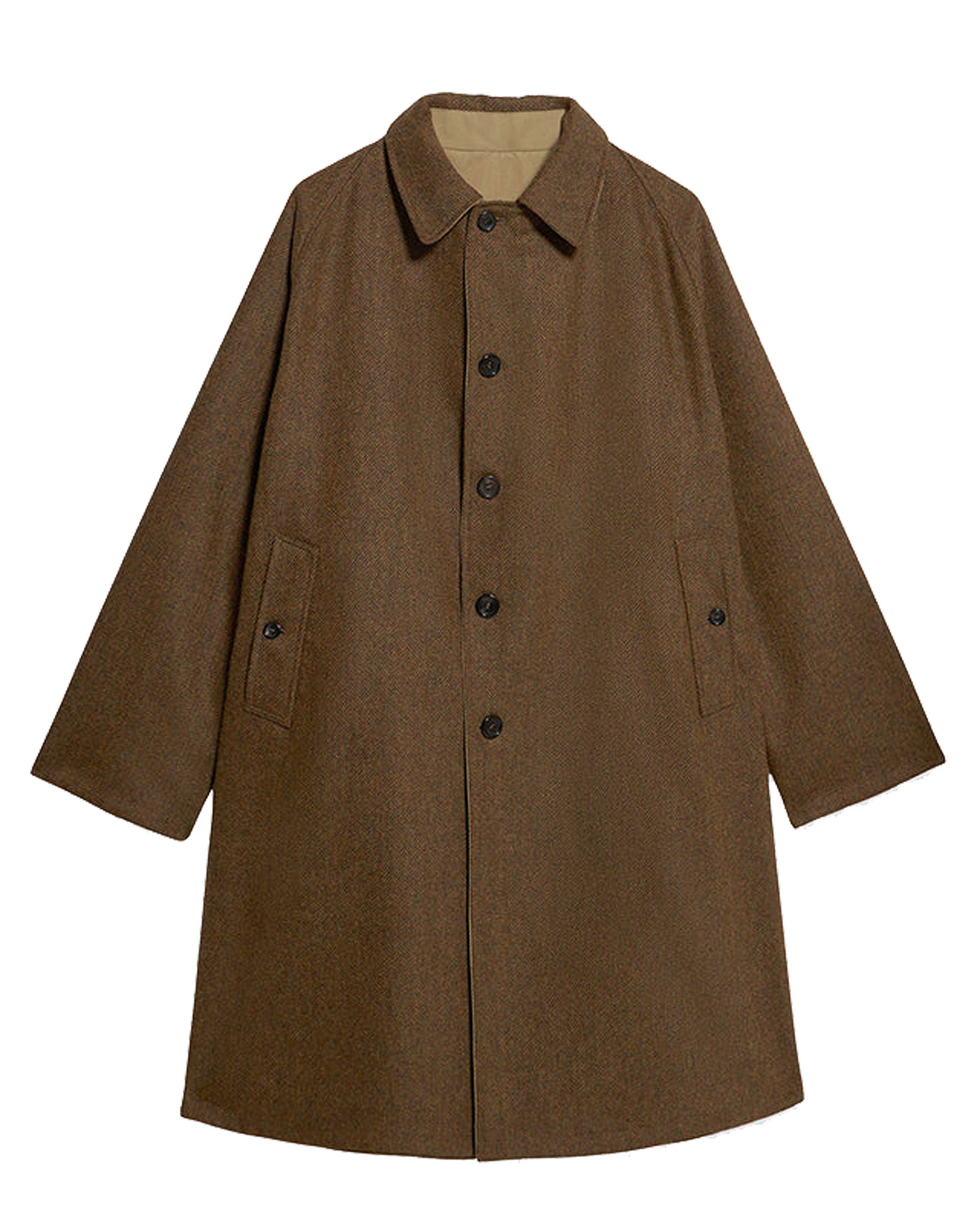 Stanford Herringbone Wool Double-Faced Single-breasted Coat