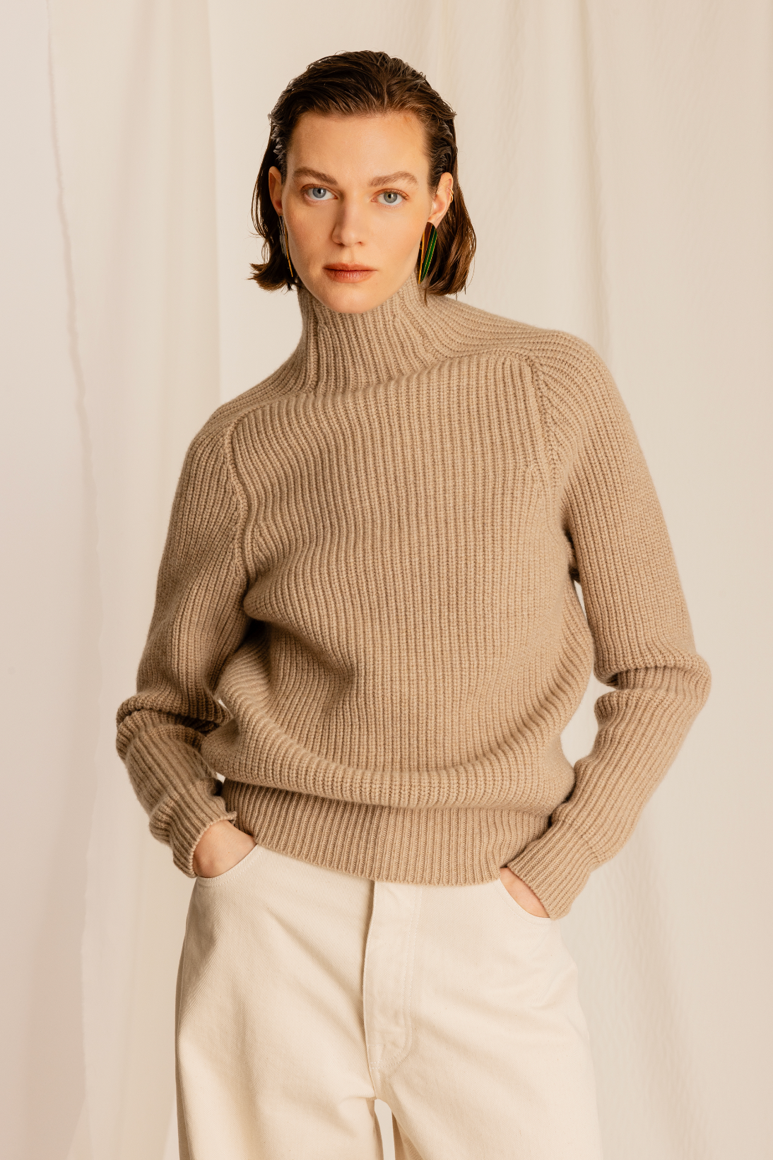 Leona High Neck Wool and Cashmere Sweater