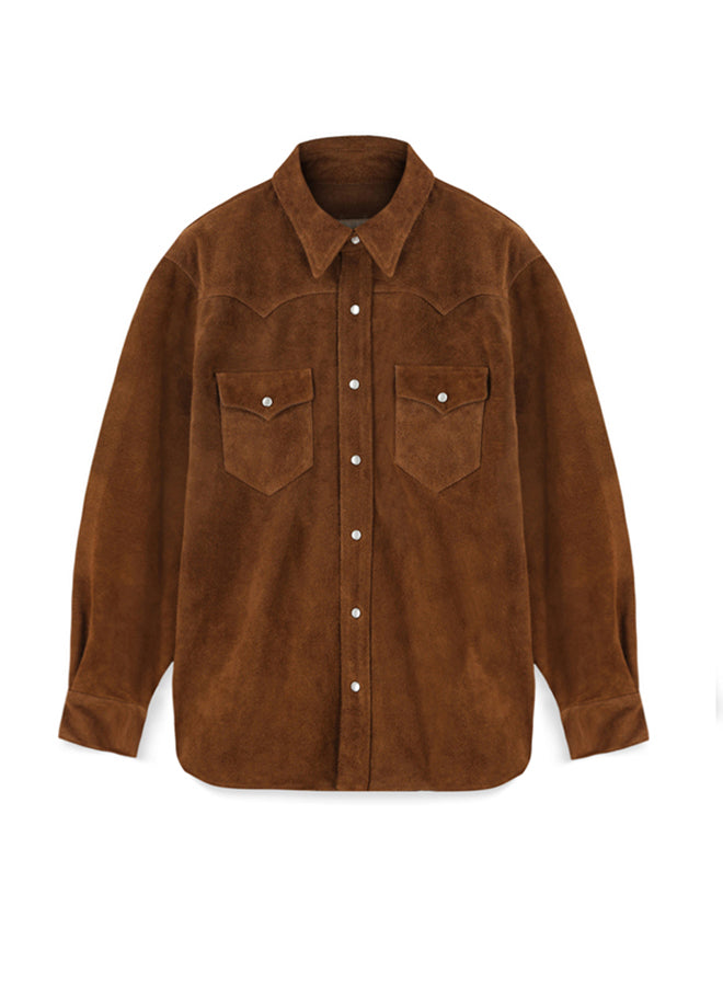 Linda Overshirt Suede Leather