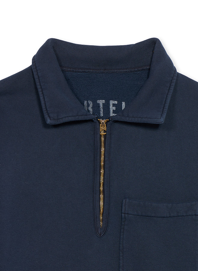 Yale Fleece Jersey Quarter Zip Collared Sweatshirt