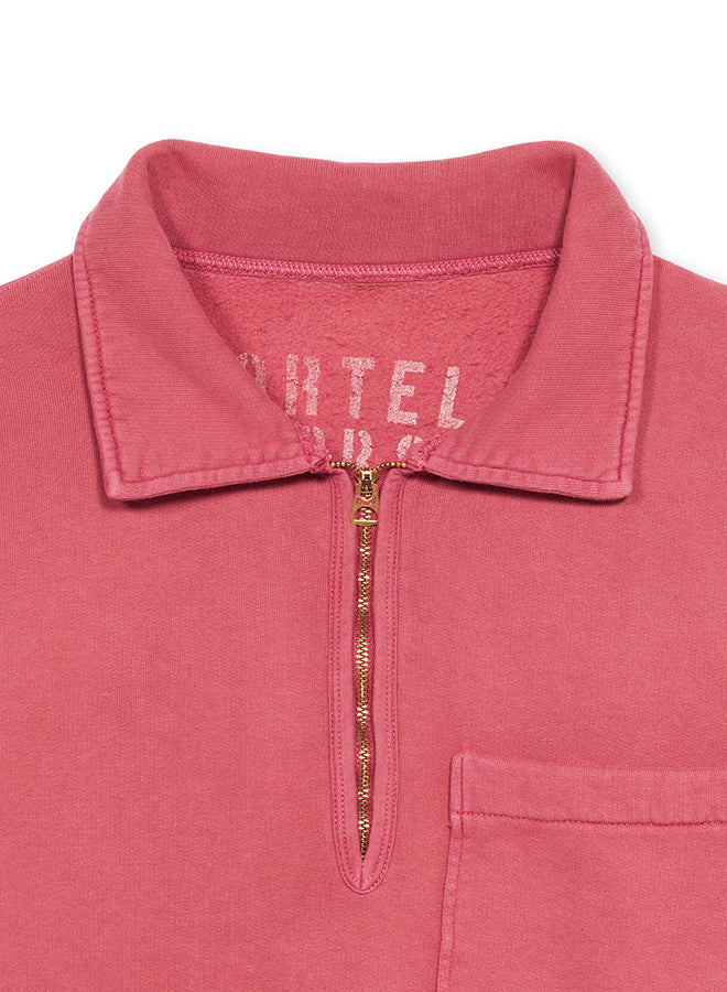 Yale Fleece Jersey Quarter Zip Collared Sweatshirt