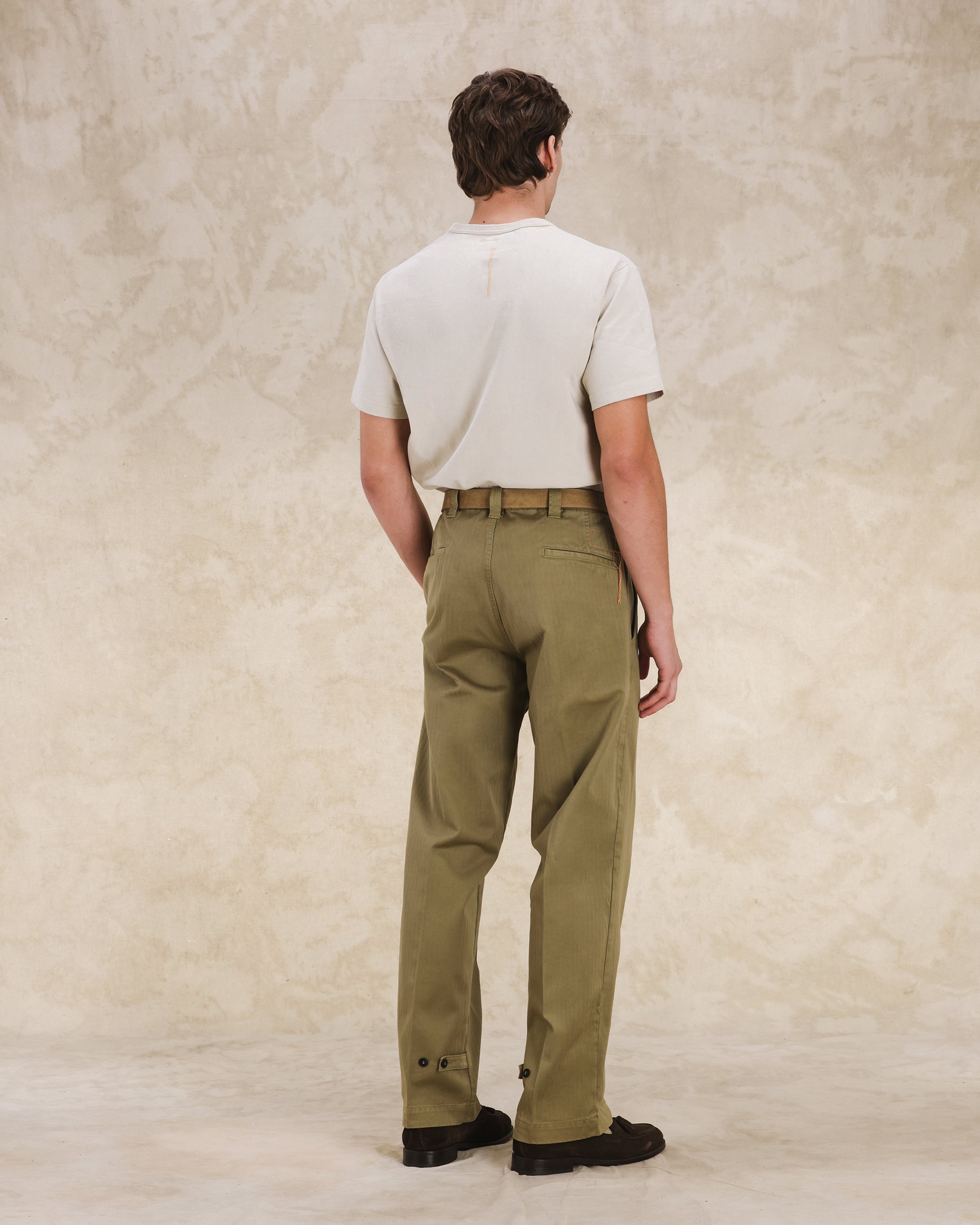 Thomas Herringbone Cotton Trousers