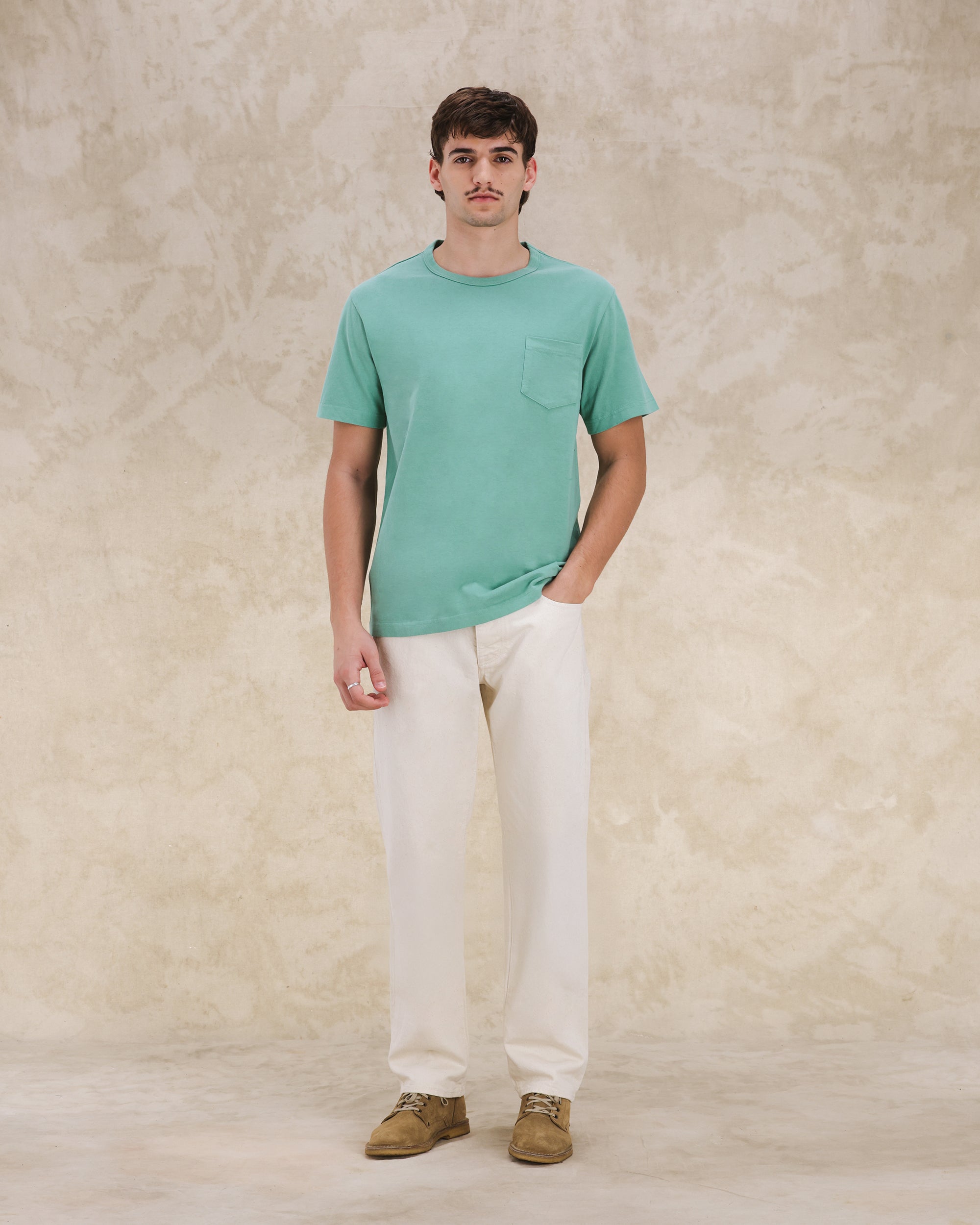 Tubejp T-shirt With Chest Pocket Cotton