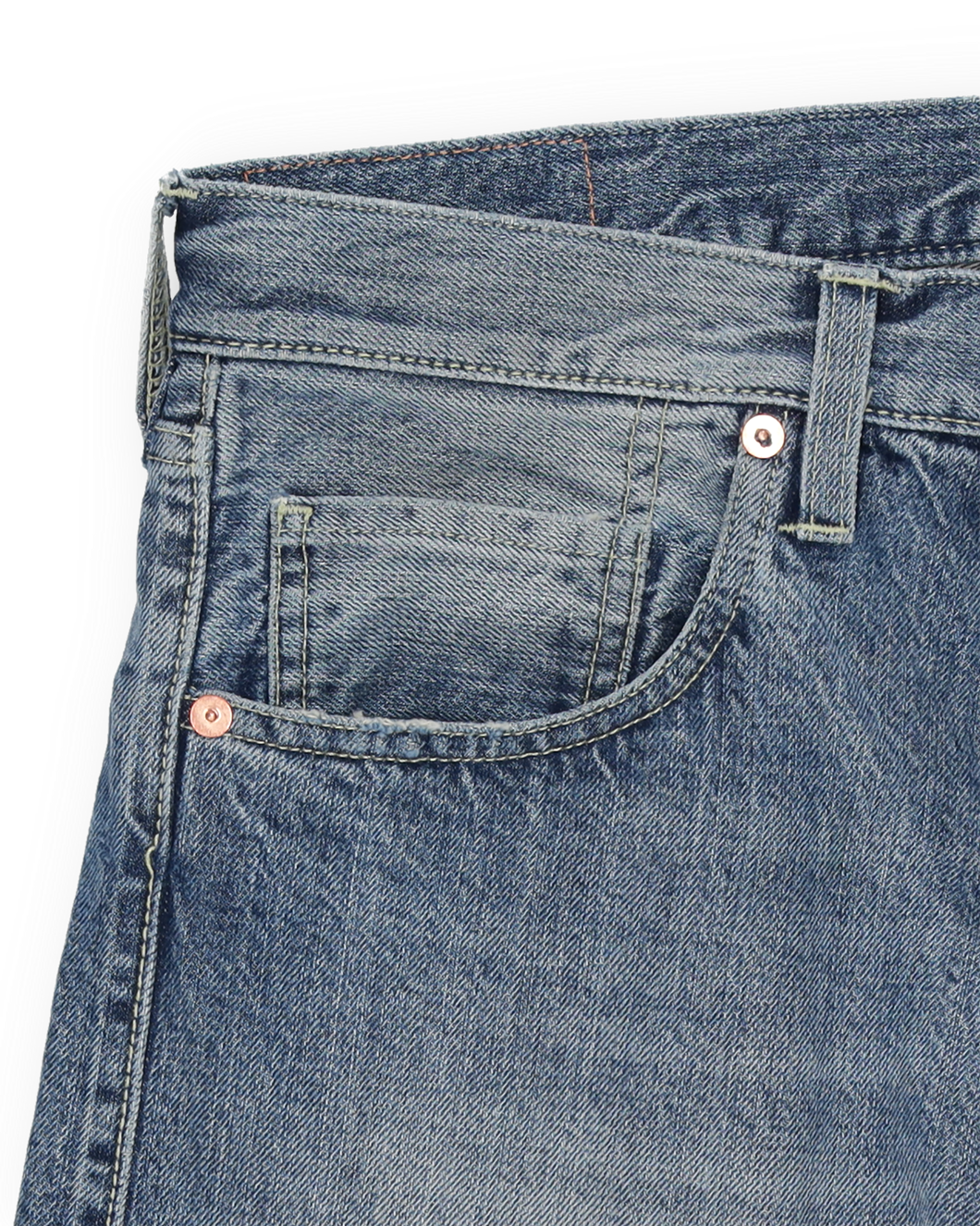 Unclejohn Japan Denim Selvedge 5-pocket High-waisted Stone Wash